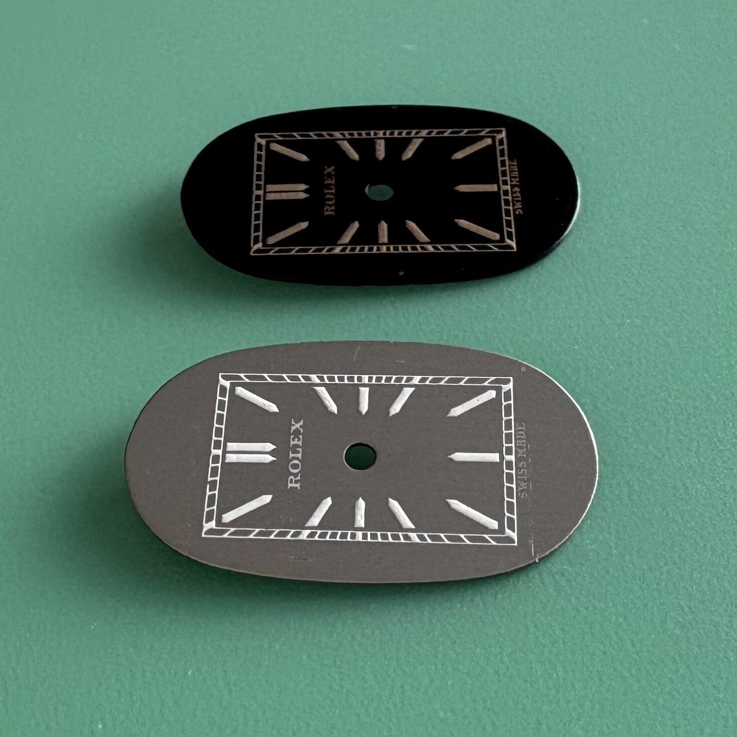 2 Original Rolex Watch Dials Black Gray Lot For Parts Repair