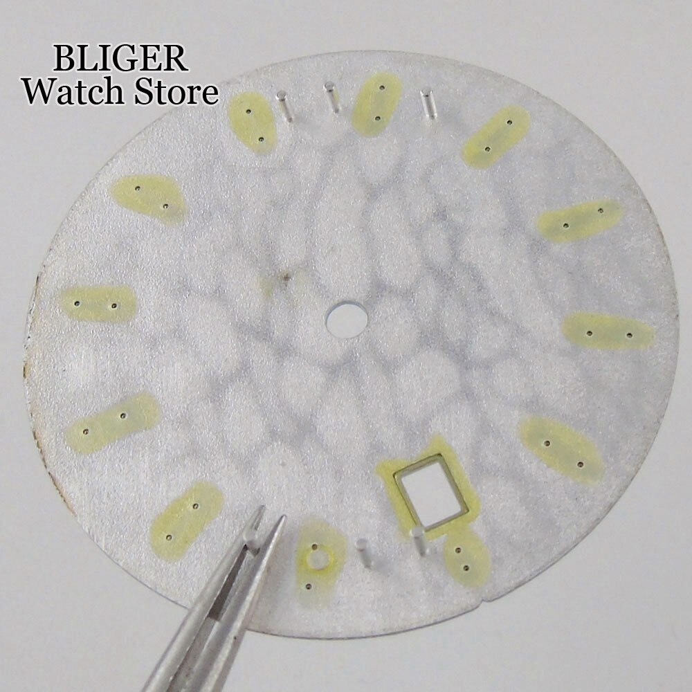 Sky blue 33.5MM White Blue Watch Dial Date Window Fit NH35 NH35A NH36 NH36A