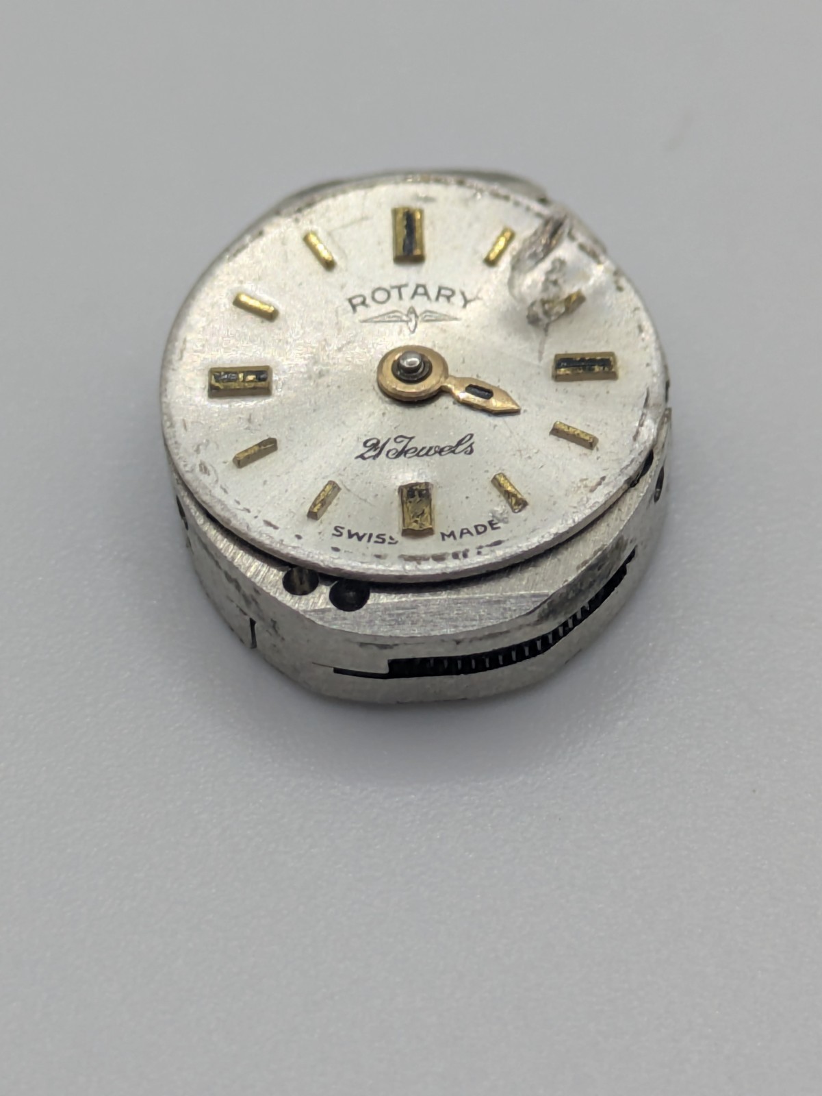 Rotary AS 1677 21 Jewels Manual Watch Movement Dial Parts Repair Untested