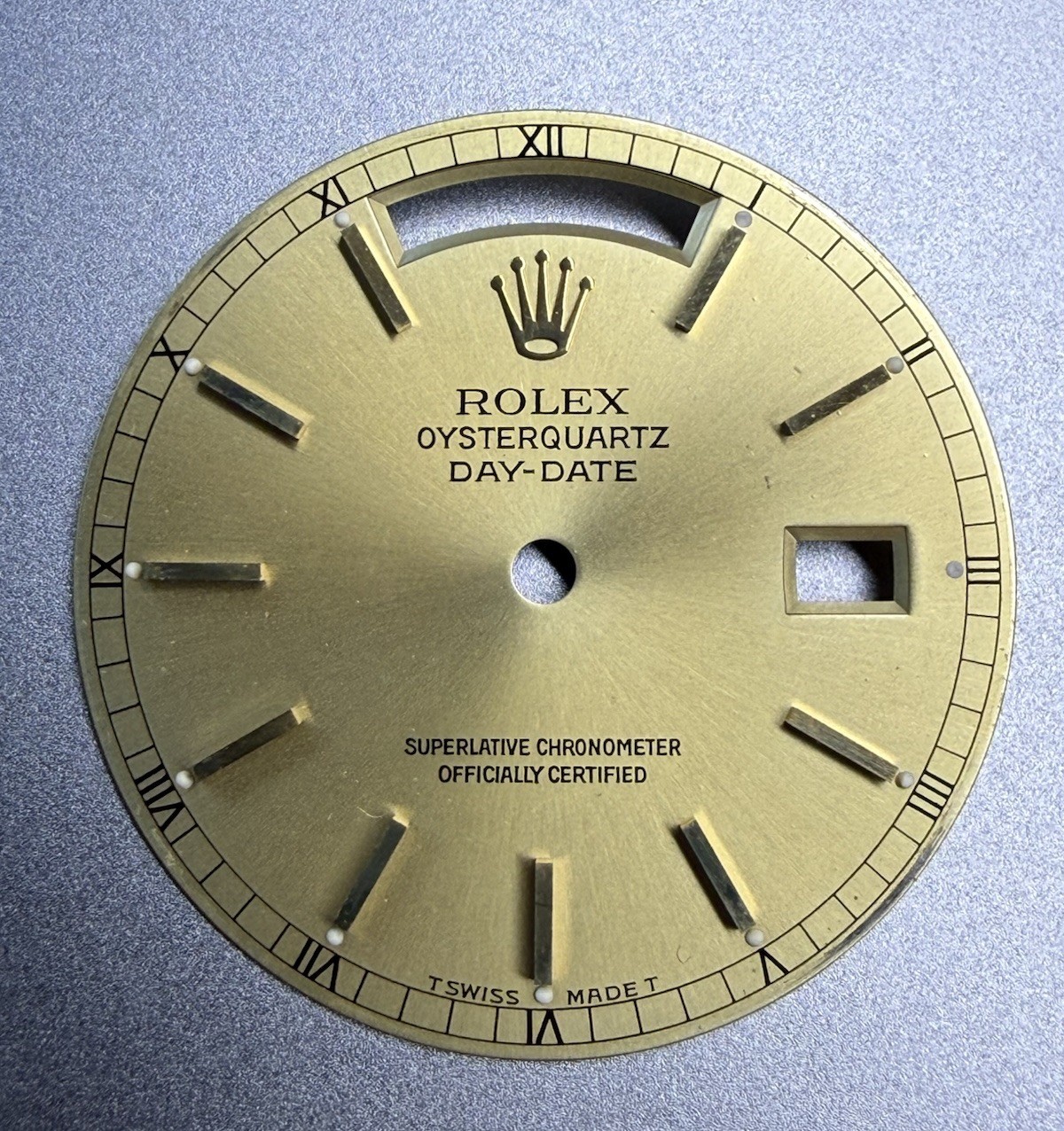 Rolex Champagne Gold Vintage Stick Dial – Oysterquartz Day-Date President 19018