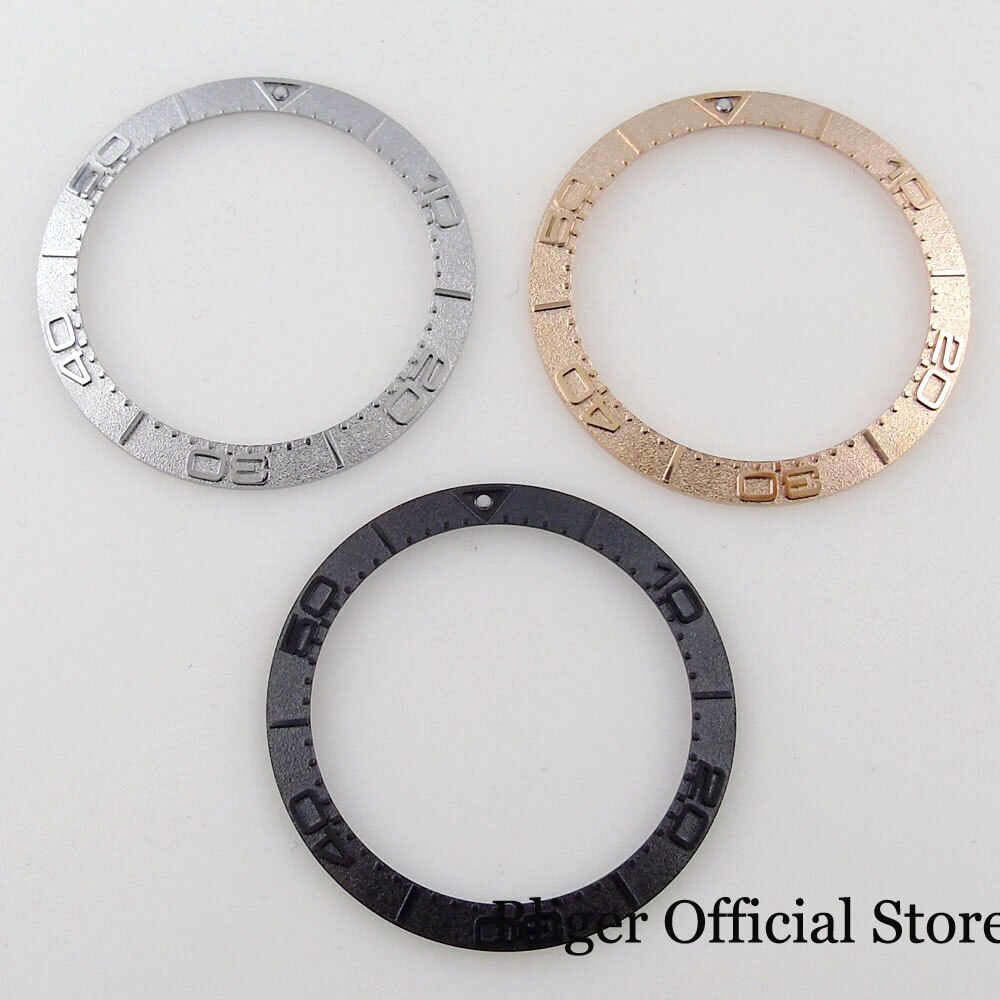 Bliger Replacement Alloy 38mm Brushed Slope Watch Bezel Insert For 40mm GMT case