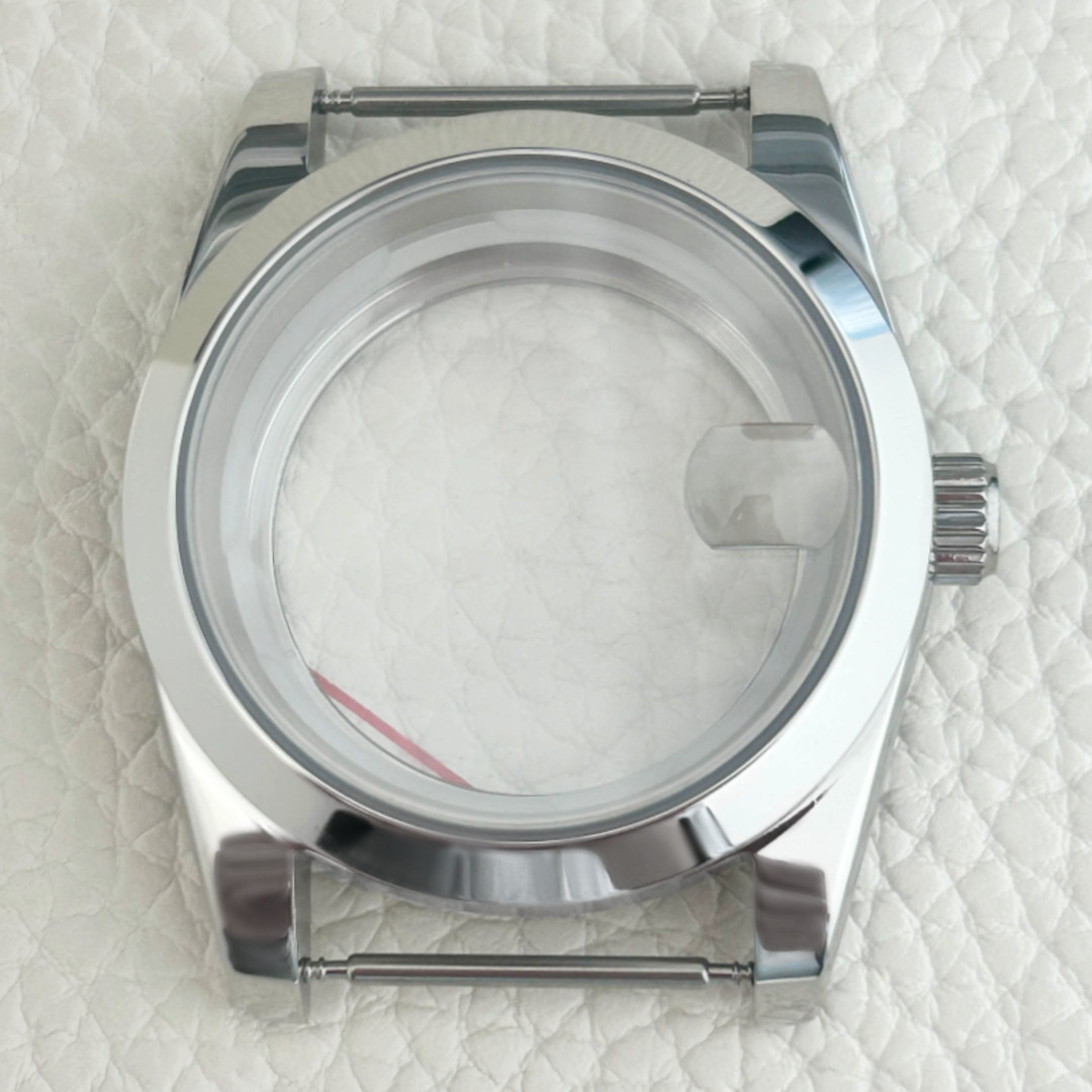 For Datejust Silver Sapphire Crystal Glass Men Watch Case Fit ETA2824 PT5000