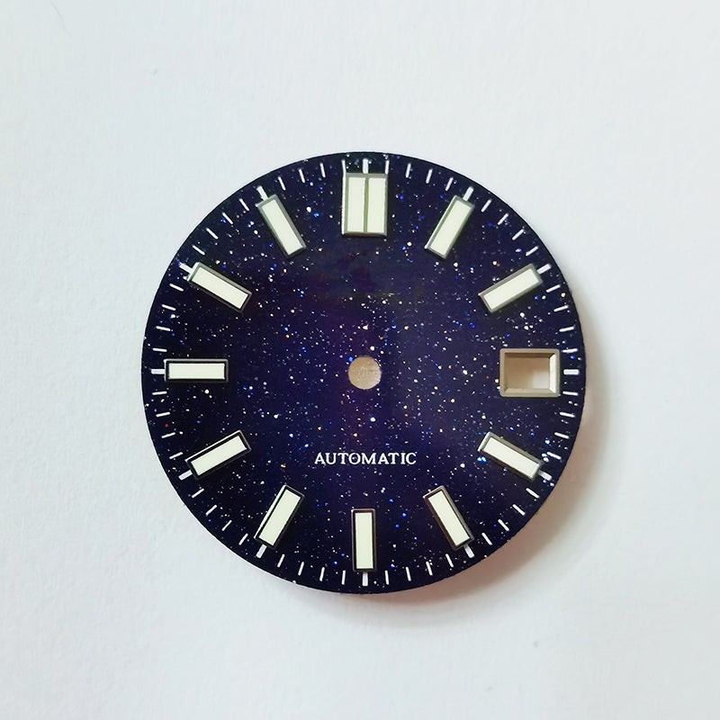 Blue Starry Sky Dial Blue Sand Stone NH35 Movement 28.5mm blue lume