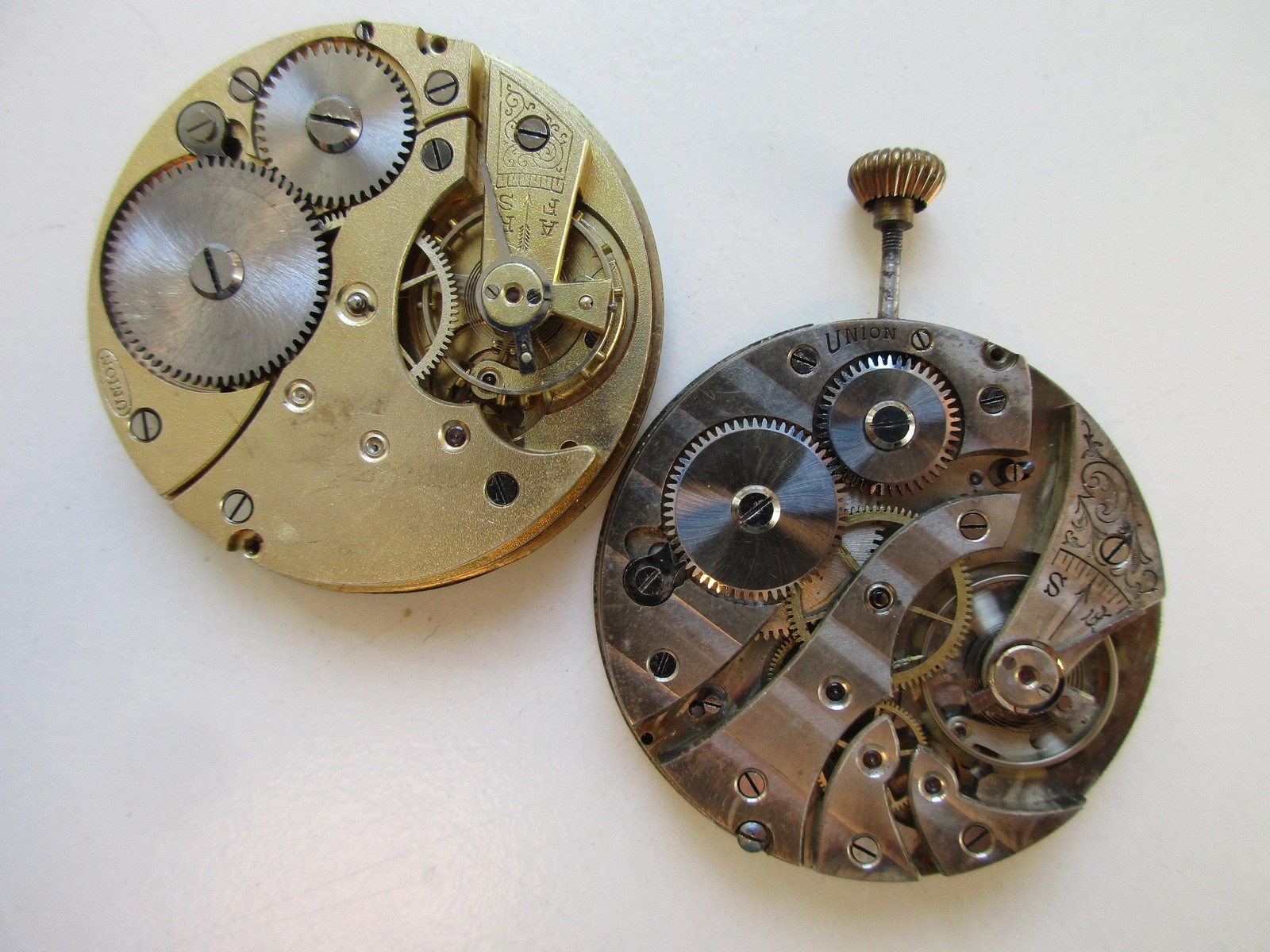 Union vintage pocket watch movements 42 and 43 mm – for parts