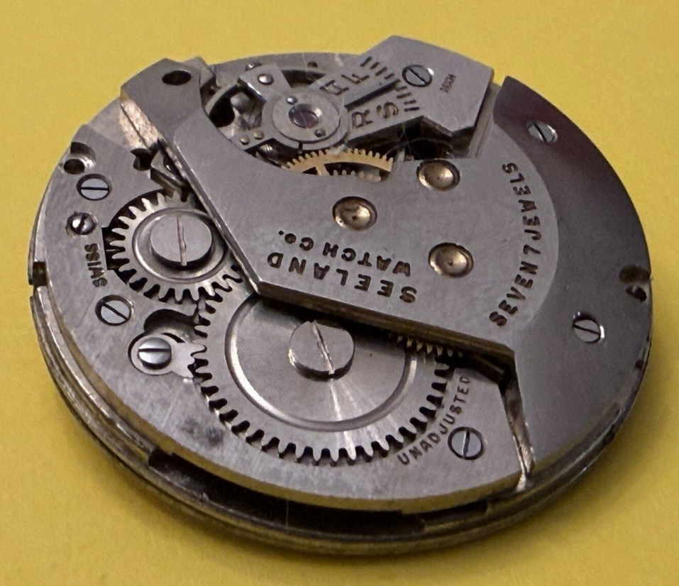 Vintage Crosby Seeland7 Seven Jewel Watch Movement – 26mm – Untested – For Parts