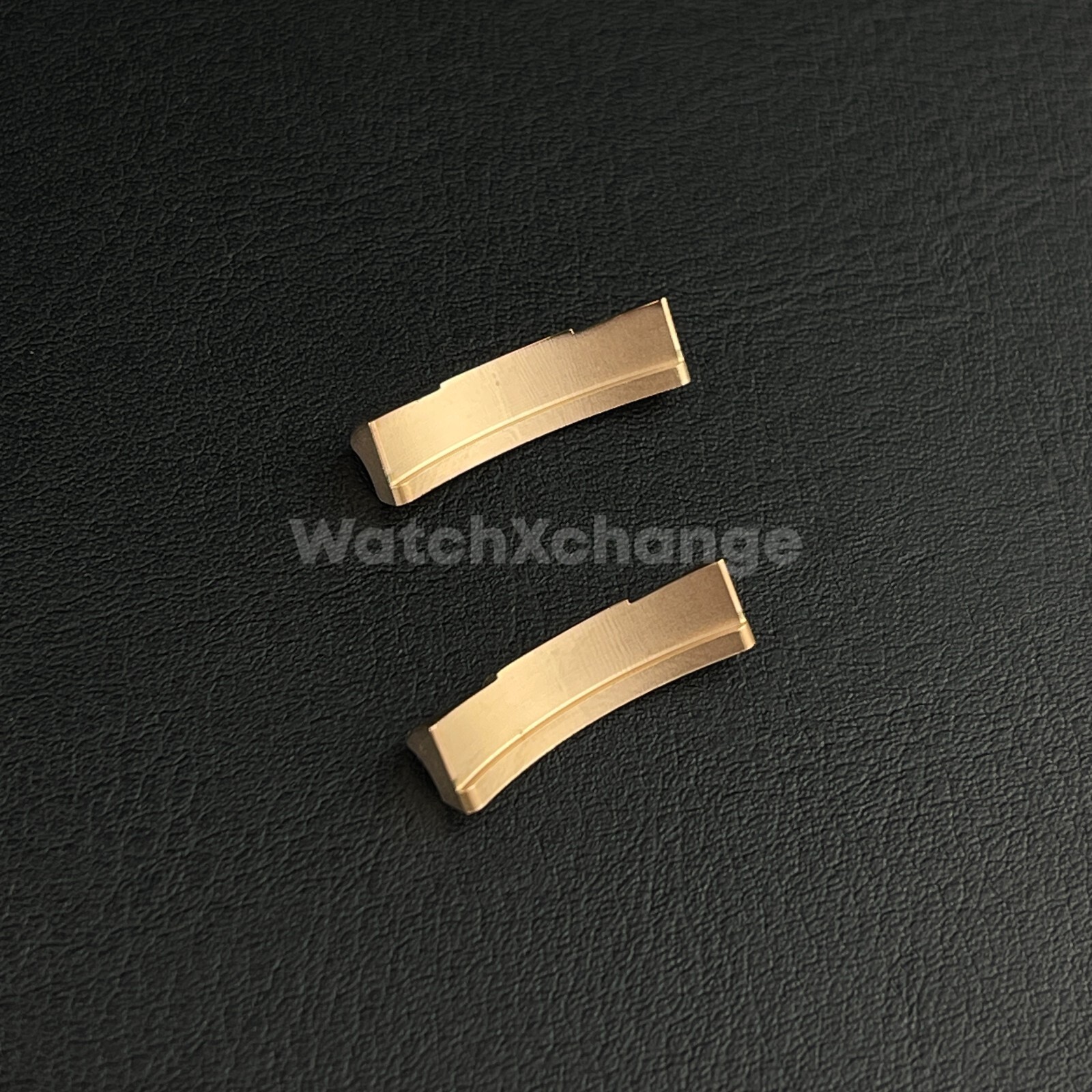Rose Gold 20mm Curved End Links Steel Watch Band Strap Bracelet Two Tone