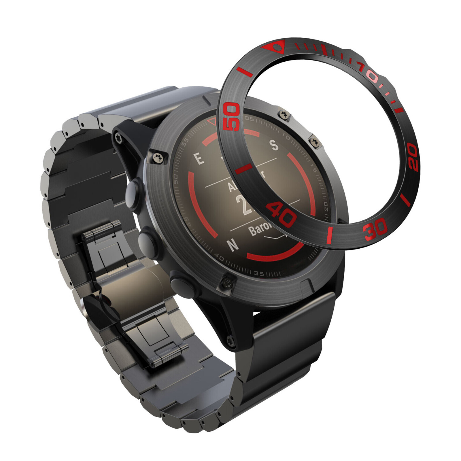 Metal Anti-scratch Bezel Ring Adhesive Case For Garmin Fenix 5X/Fenix5X Plus VER