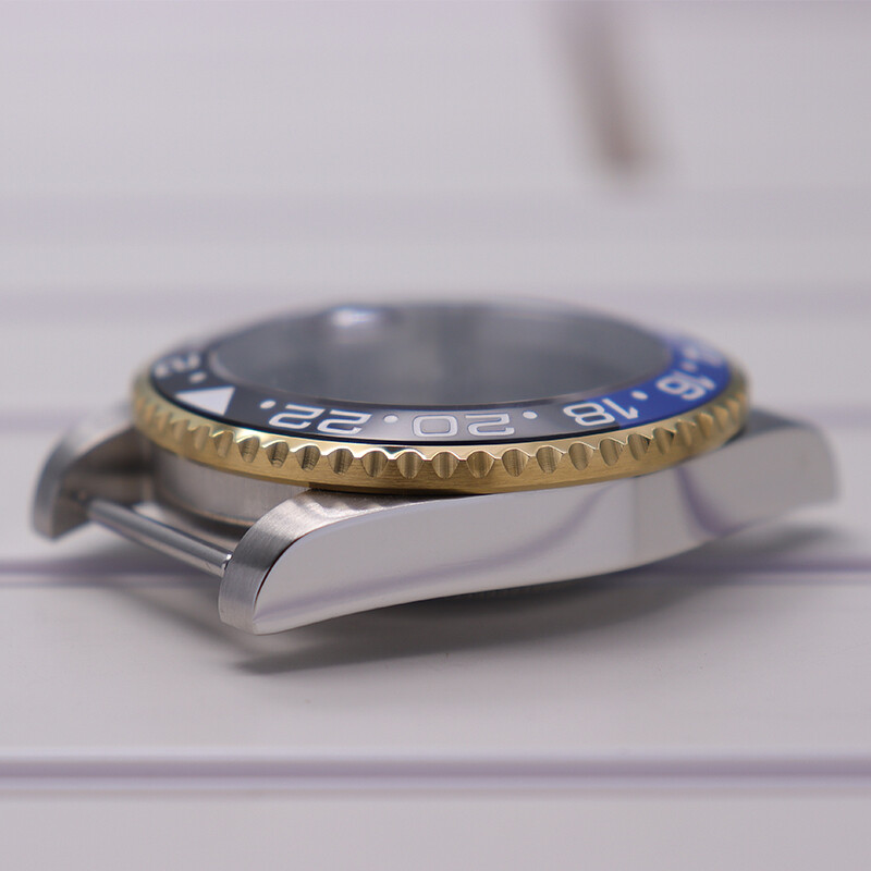 Brushed Watch Cases parts Modifying GMT Ceramic bezel For Seiko nh35 36 Movement