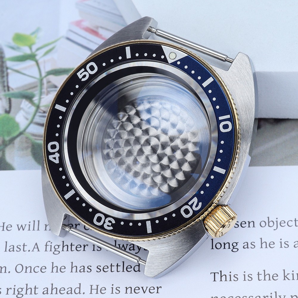Golden Coin Edge Bezel Diver Watch Cases 41mm Modify turtle For Seiko NH35 NH38