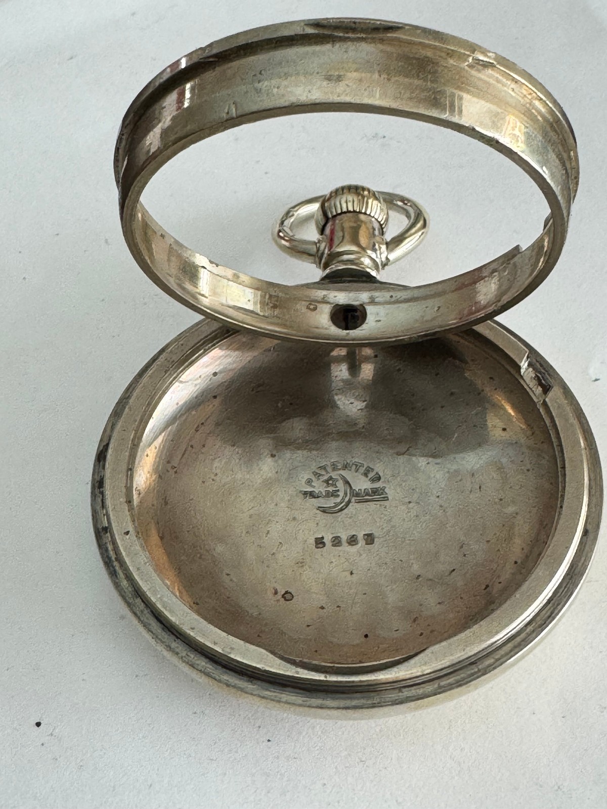VINTAGE 18 SIZE CRESCENT POCKET WATCH SWING OUT CASE PENDANT & LEVER SET
