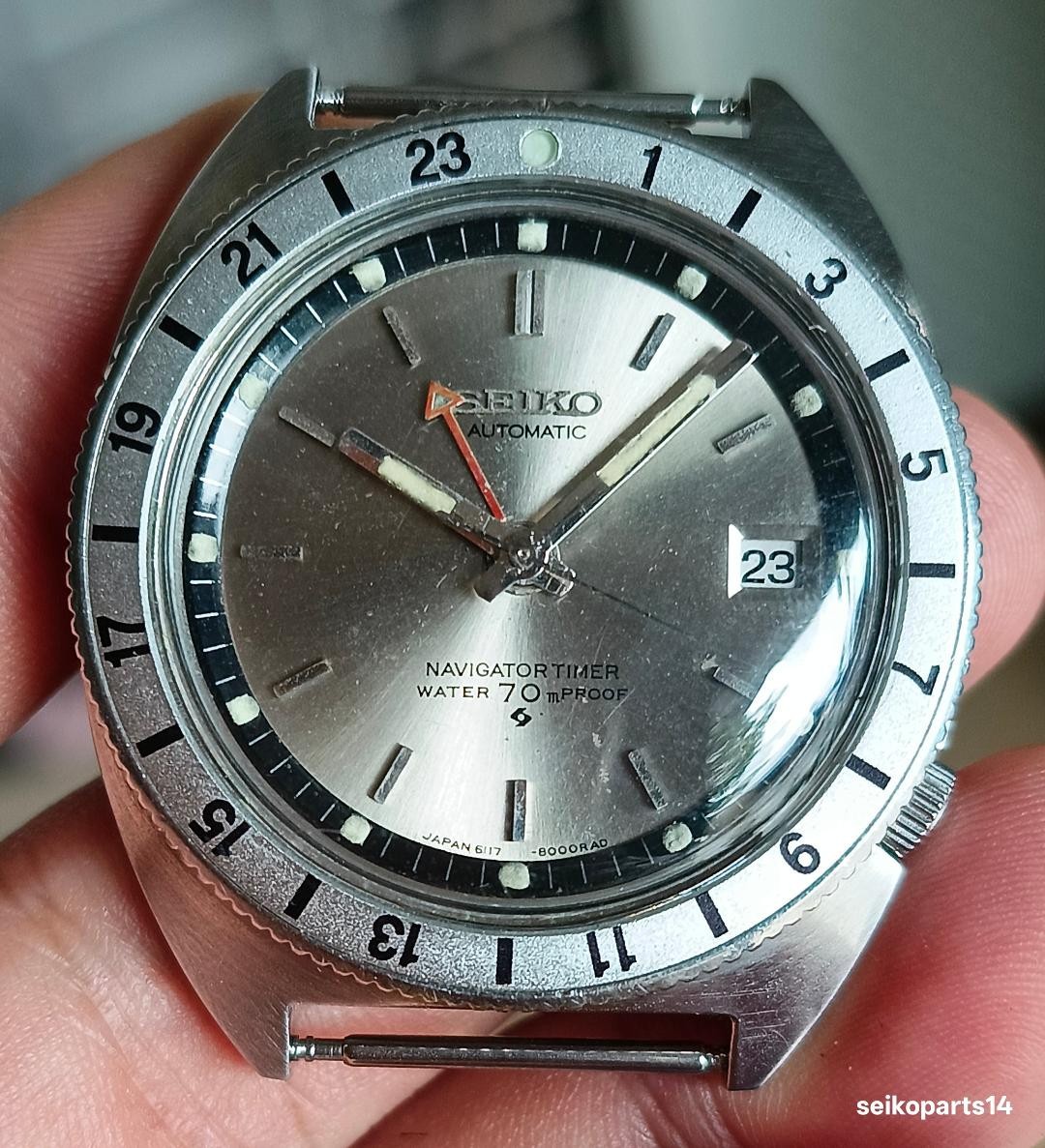 SEIKO NAVIGATOR TIMER 6117-8000 YEAR 1969 JUN -/+5 SPD ACCURACY RARE SILVER DIAL