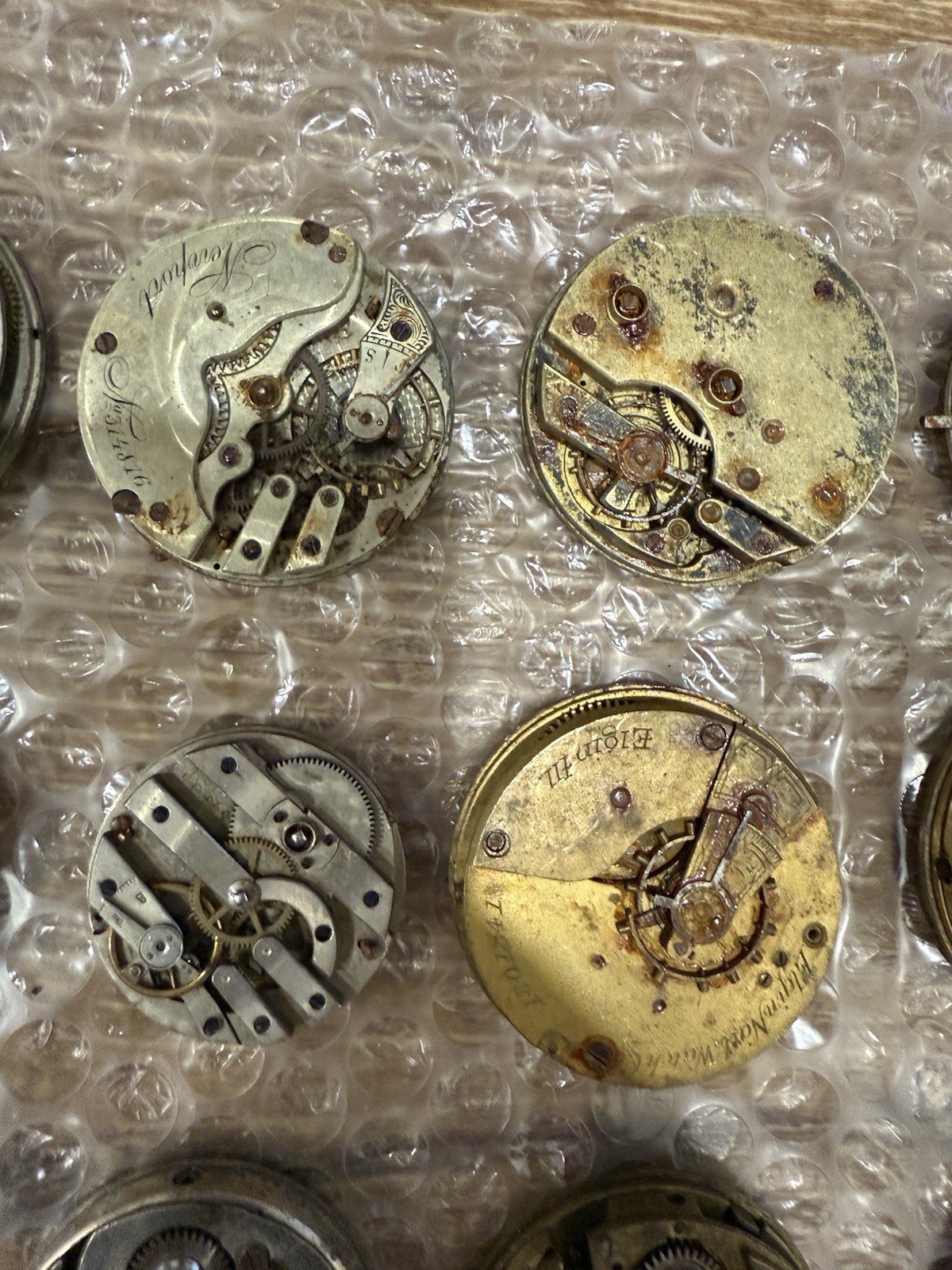 Vintage Lot Of 30 Pocket watch Movements Illinois NY Standard New Era Gallet