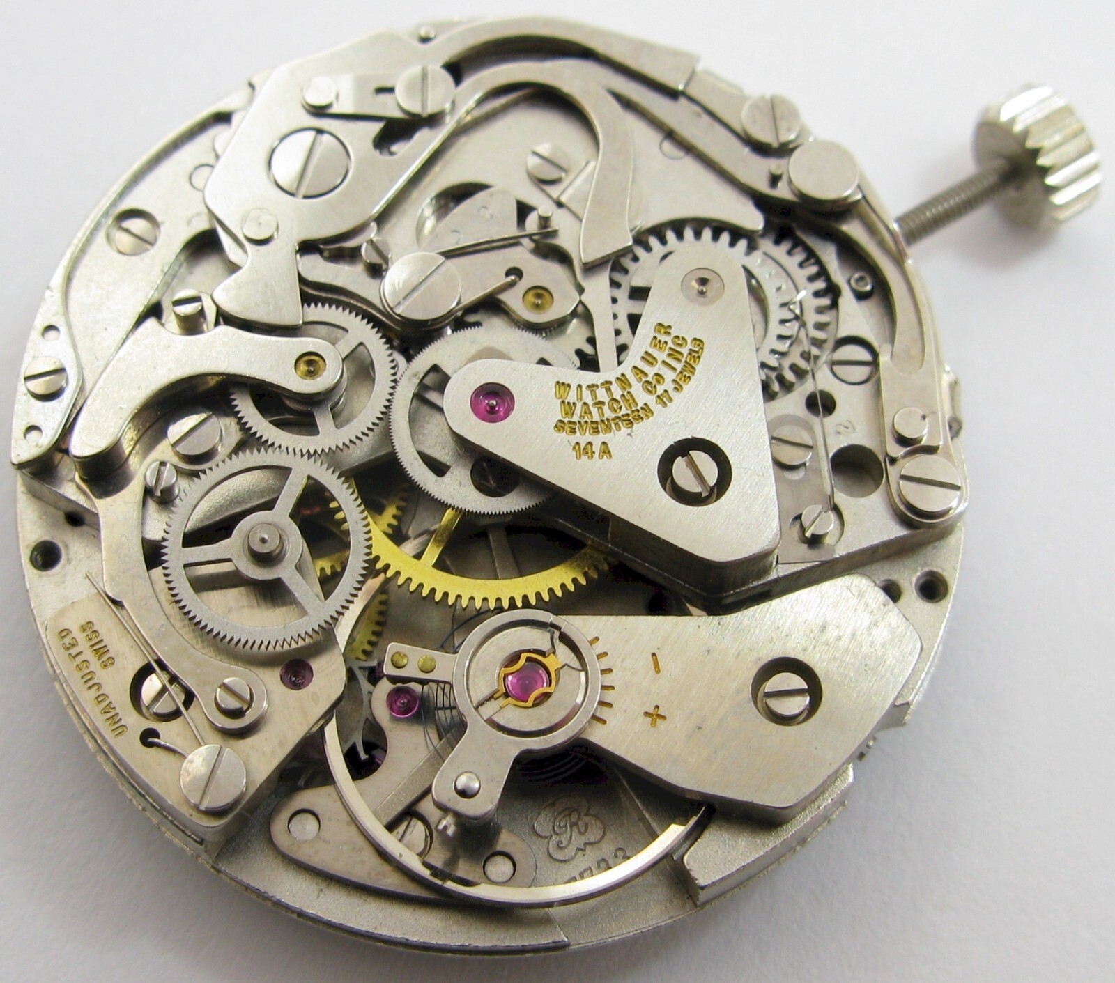 Wittnauer 14A chronograph Valjoux 7733 Watch Movement 17 jewels for parts …