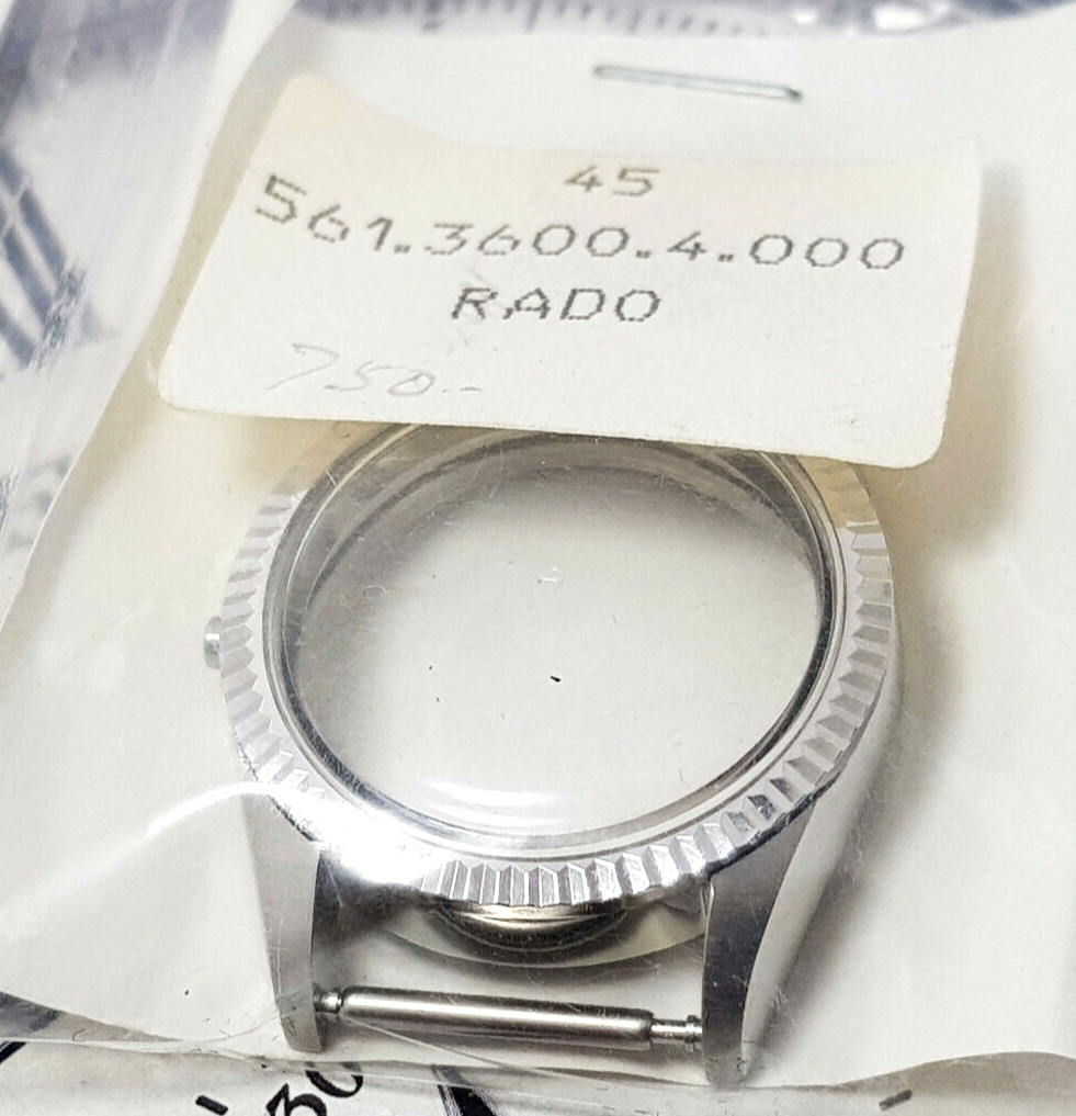 NEW OLD STOCK CASE VINTAGE RADO VOYAGER 561.3600.4 SS FLUTED BEZEL LADYS.