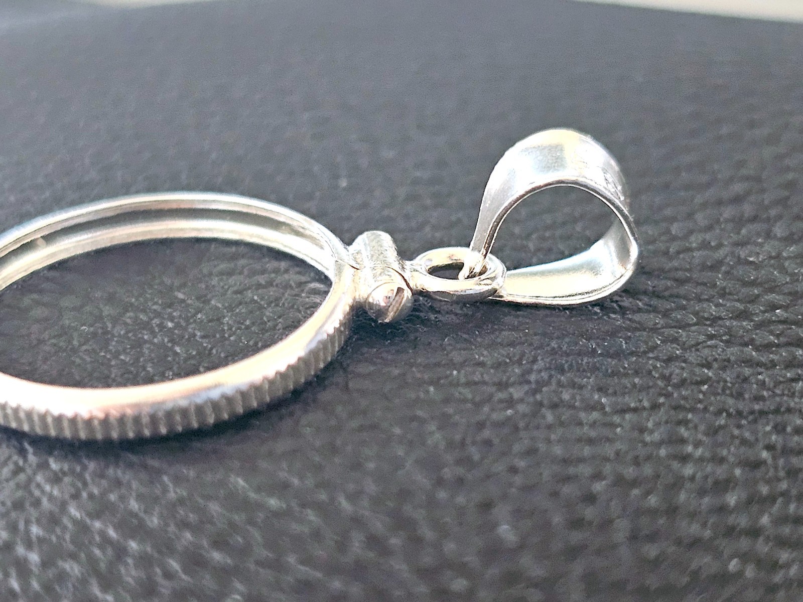 925 Sterling Silver Screw Top Simple Bezel for 18mm Dime 10 Cent Coins