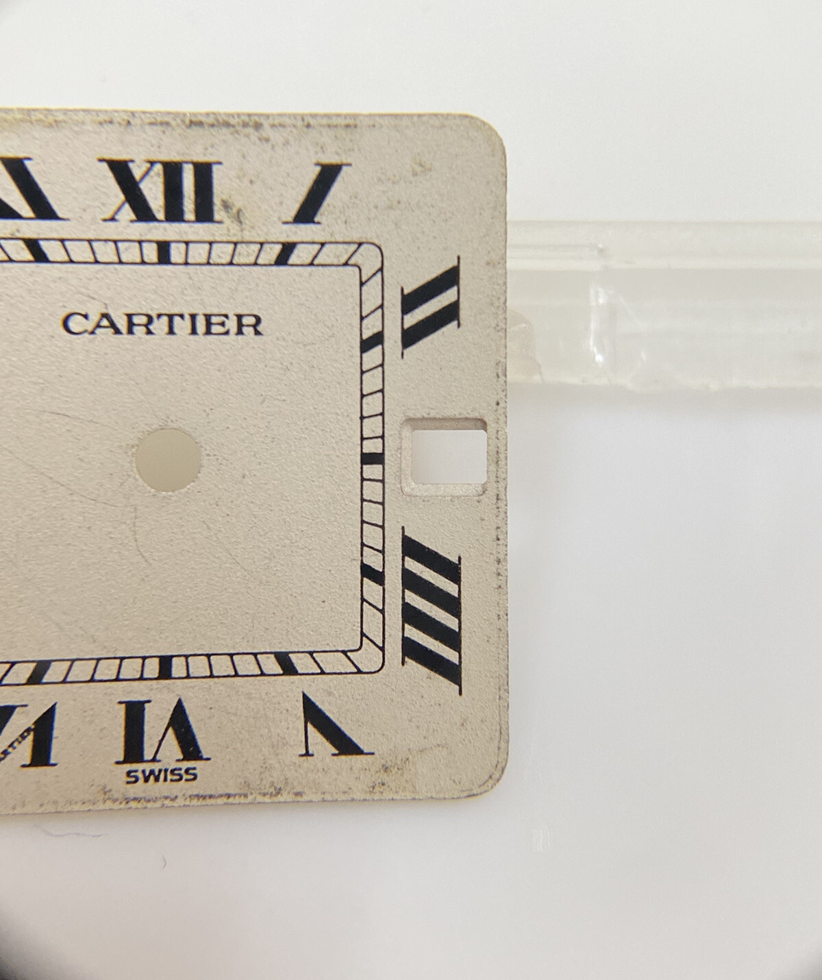 Original Cartier Santos Cream White Roman Numeral 18.6mm Date @3 Square Dial
