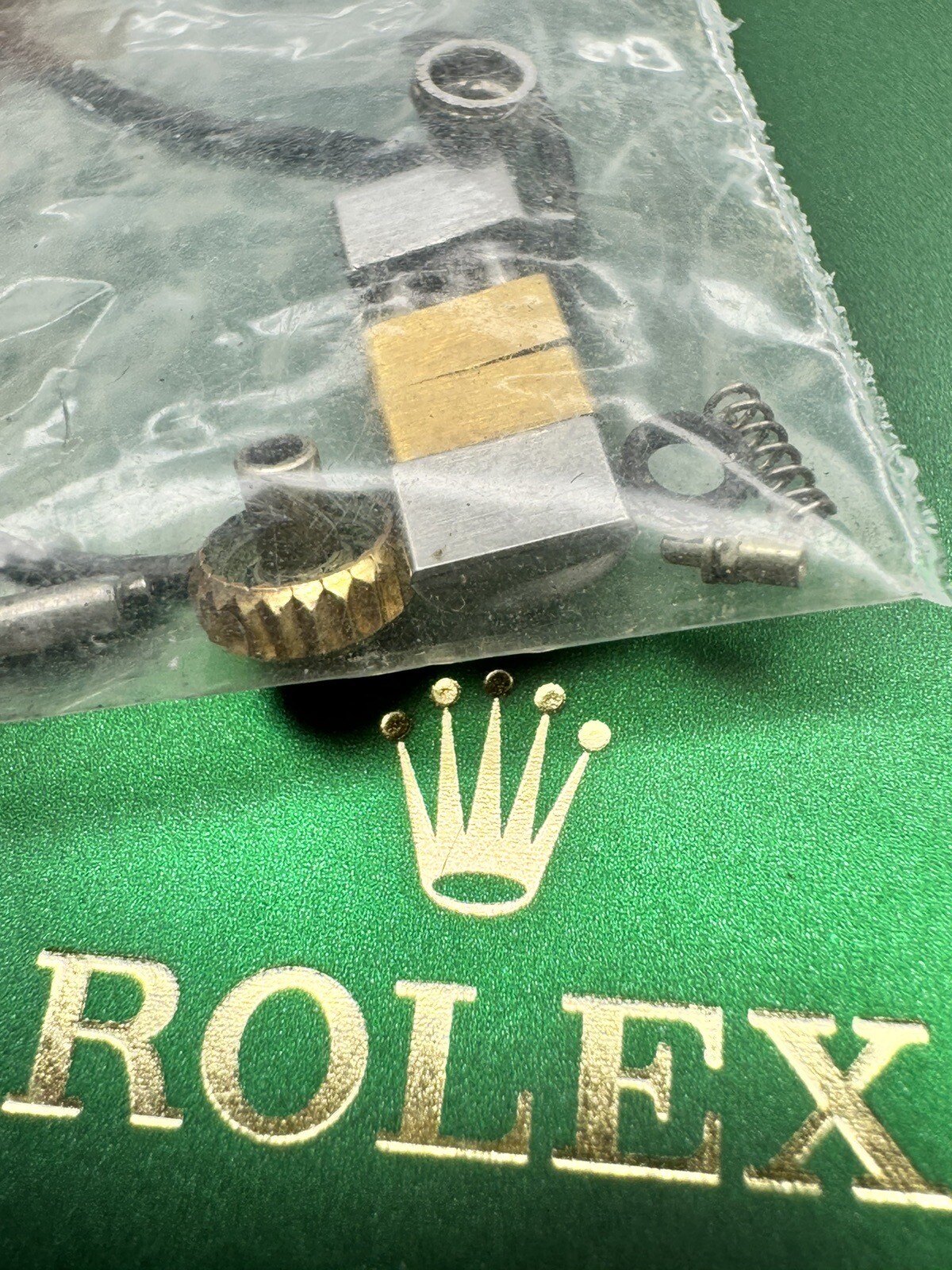 Genuine ROLEX Parts Lot. Yellow Gold Crown, Link Etc