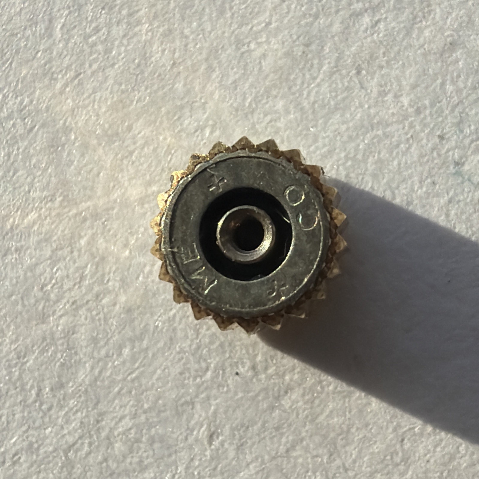 AV50 VTG GoldTone Replacement Zodiac 4.0mm Watch Crown Sold As Is Condition**