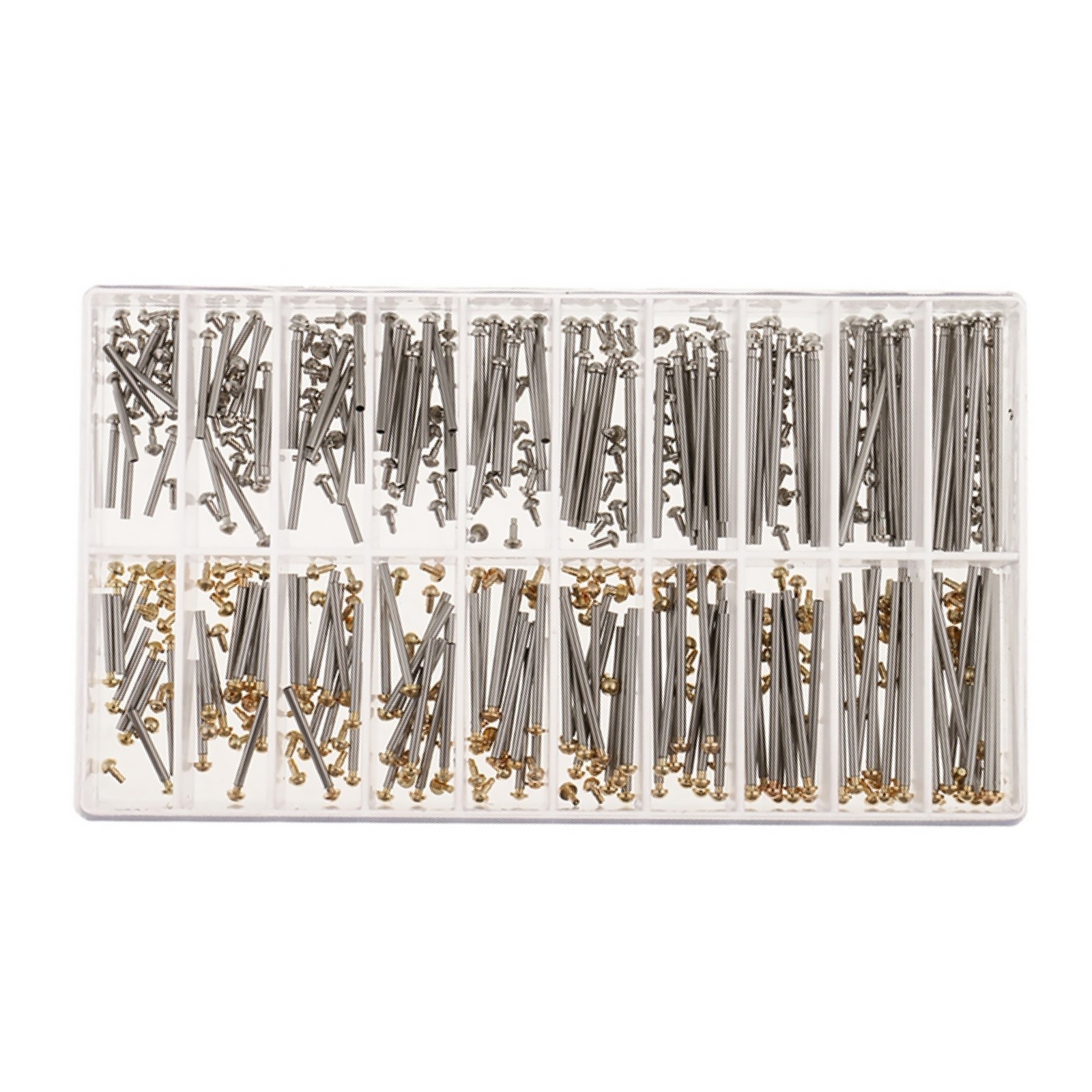 200Pcs 10mm-20mm Assorted Watch Band Tube Pins Bracelet Rivet Box