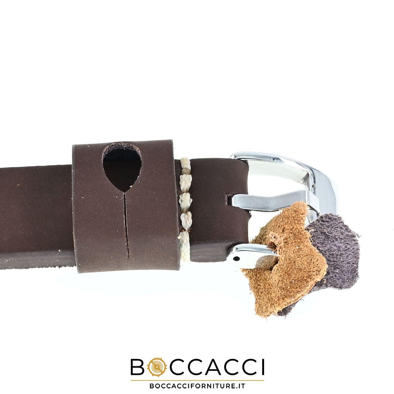 DILOY Cinturino Easy Fit/Remove 18mm Marrone Scuro in Cuoio Tranciato Cucito …