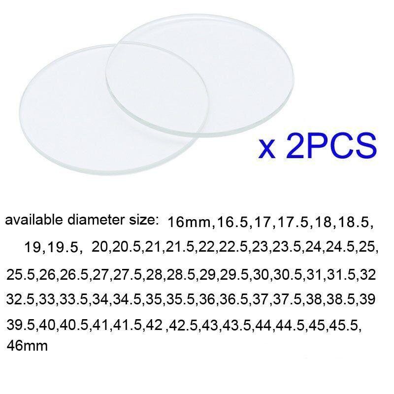 16mm-40mm Smartwatch 2PCS Replace Watch Crystal Glass Thickness 1.2mm Round Lens