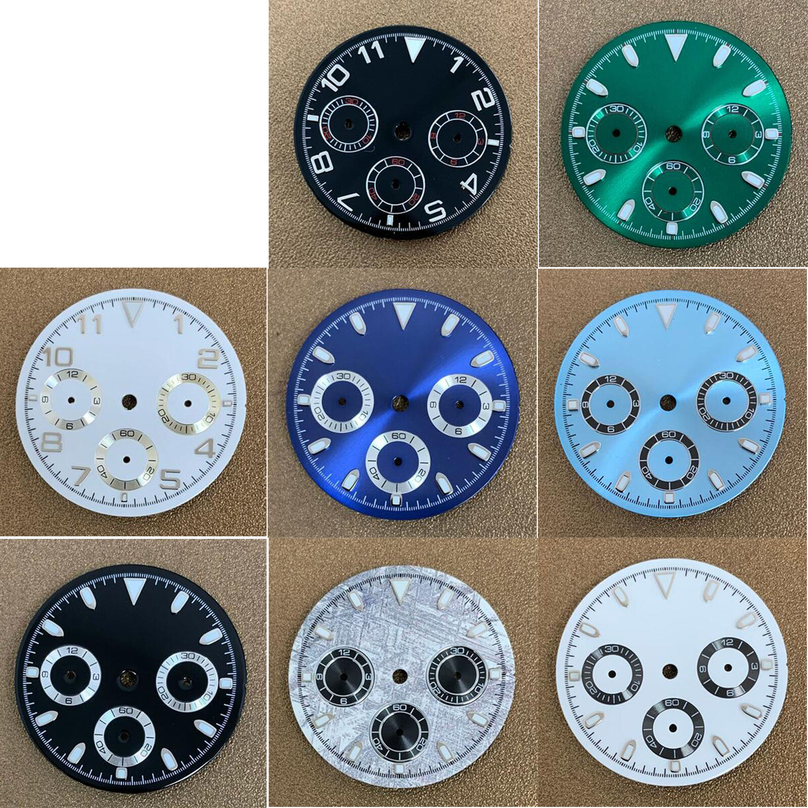 39mm Watch Dials Multicolor Fine Steel Sapphire Glass Case for VK63 Movement