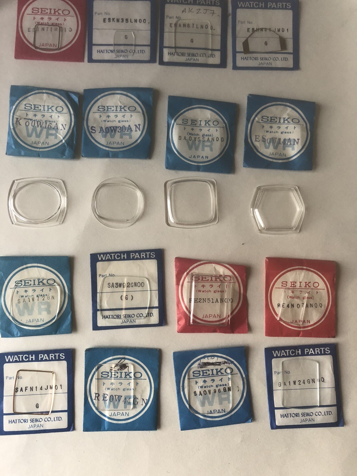 Seiko Watch Glasses all in original packaging NOS see photos for details.