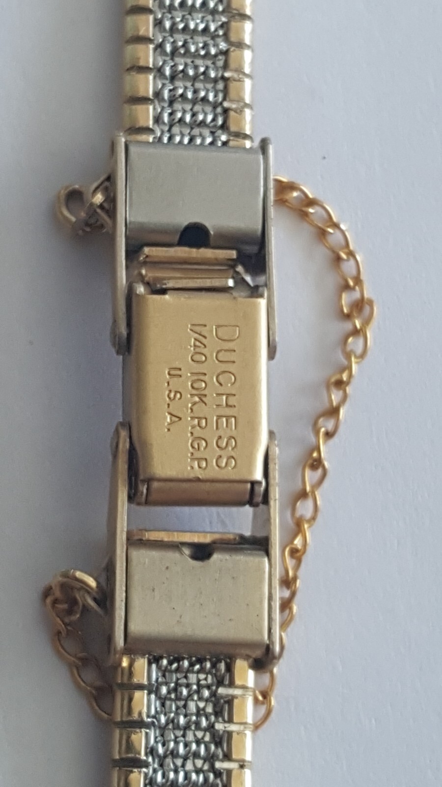 Longines Gold Plated Watch Bracelet With Safety Clasp Chain