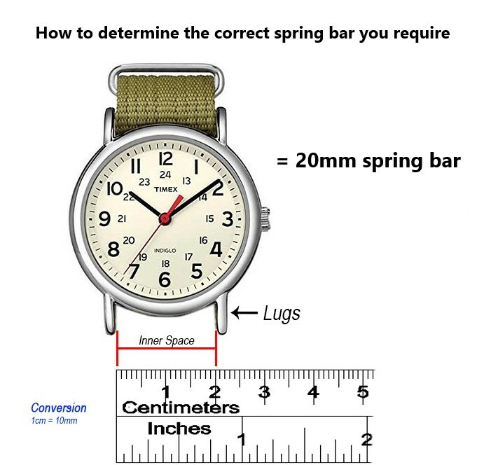 QUICK RELEASE Spring bars, 316L Stainless Steel, 1.8mm Heavy Duty, 20mm 22mm