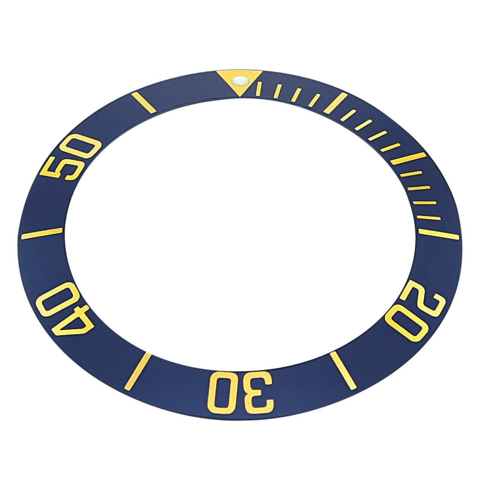 Blue With Gold Numbers Replacement Bezel Insert 38.90mm x 30.10mm Diver Watch