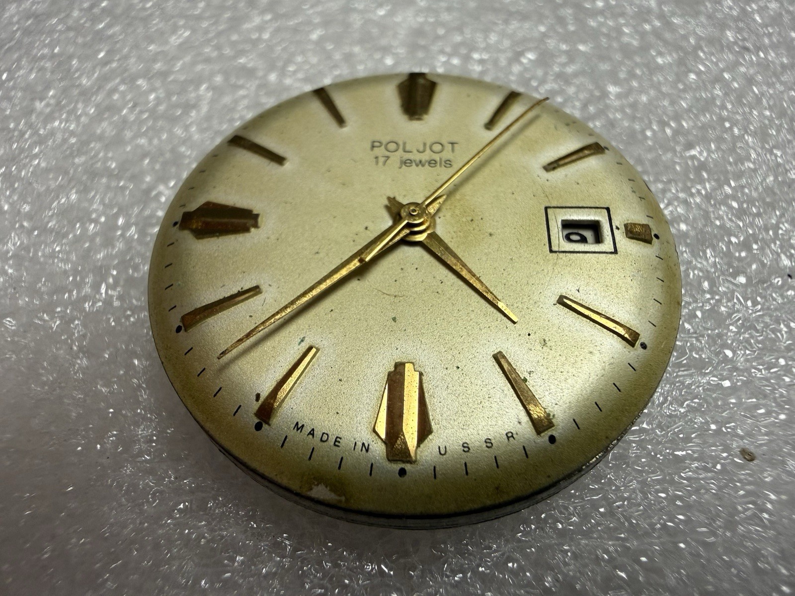 VINTAGE USSR Watch Movement POLJOT Cal. 2414 plus Dial. For Parts