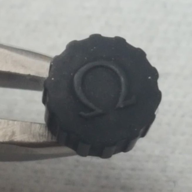 Omega Screw Down Crown, Black Threaded Part Number 42093