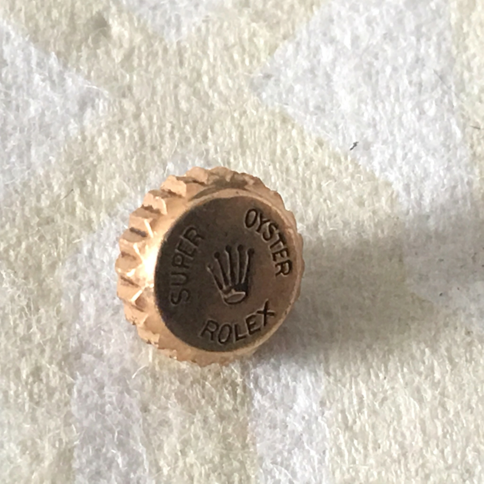 ROLEX SUPER OYSTER 18K ROSE GOLD VINTAGE CROWN 100% GENUINE OVETTONE 6084 #W1140
