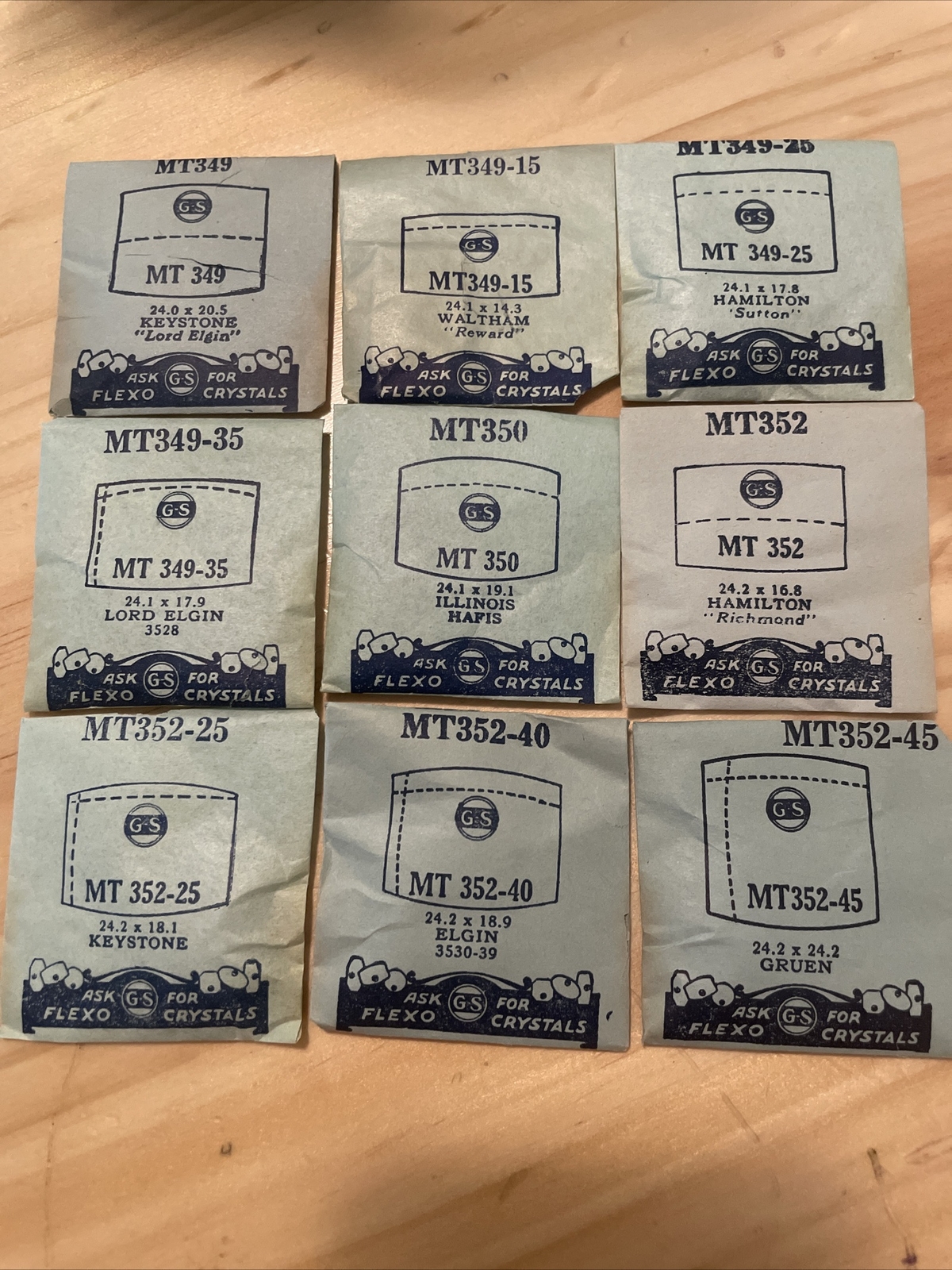 GS FLEXO MT302-355 Acrylic Watch Crystal Replacement CHOOSE SIZE Vintage NOS