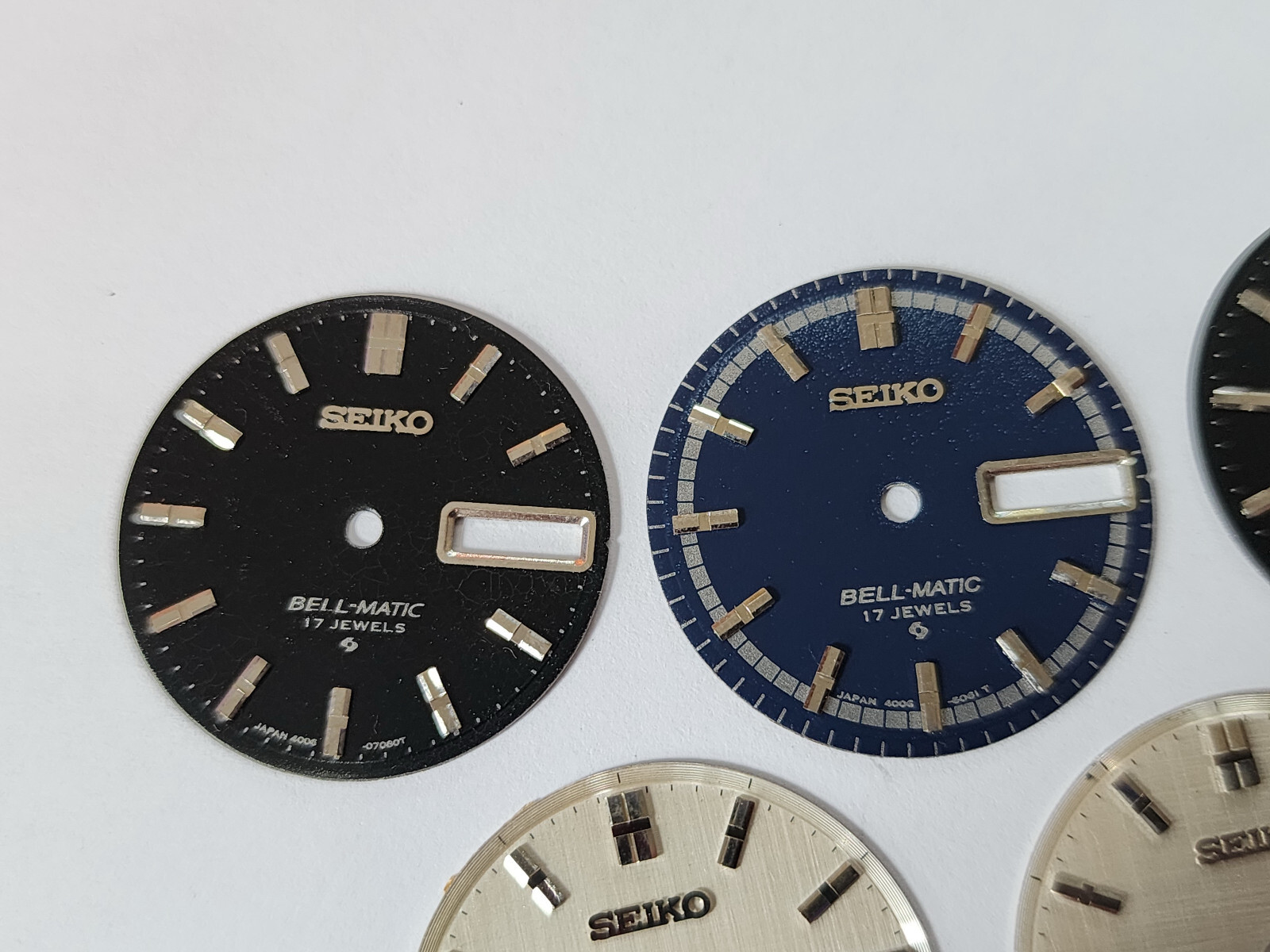 5 x USED DIAL FOR SEIKO BELL-MATIC 4006 ALARM — 2