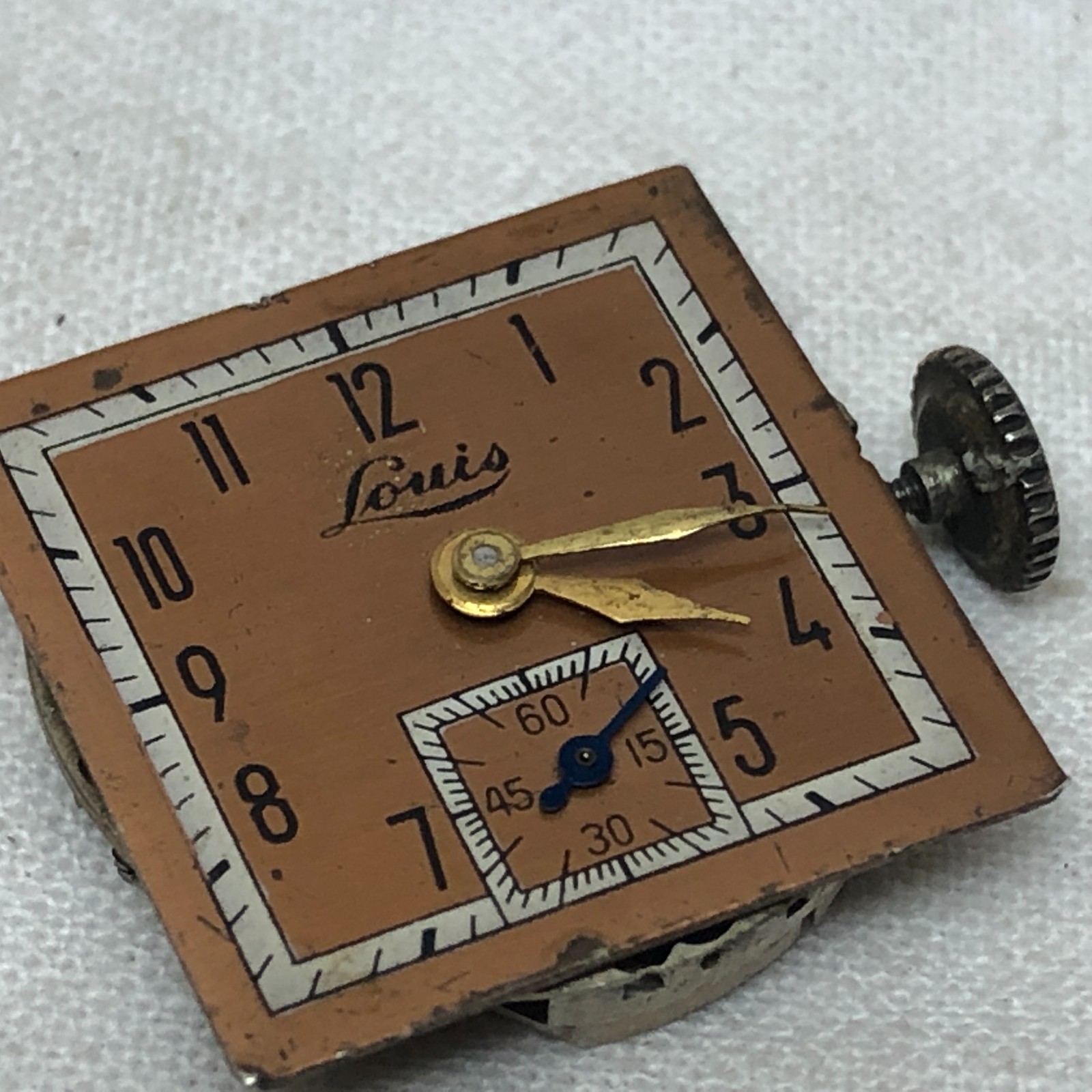 Vintage 1930-40’s Louis Watch Company 10k R Gold Plate For Parts or Repair