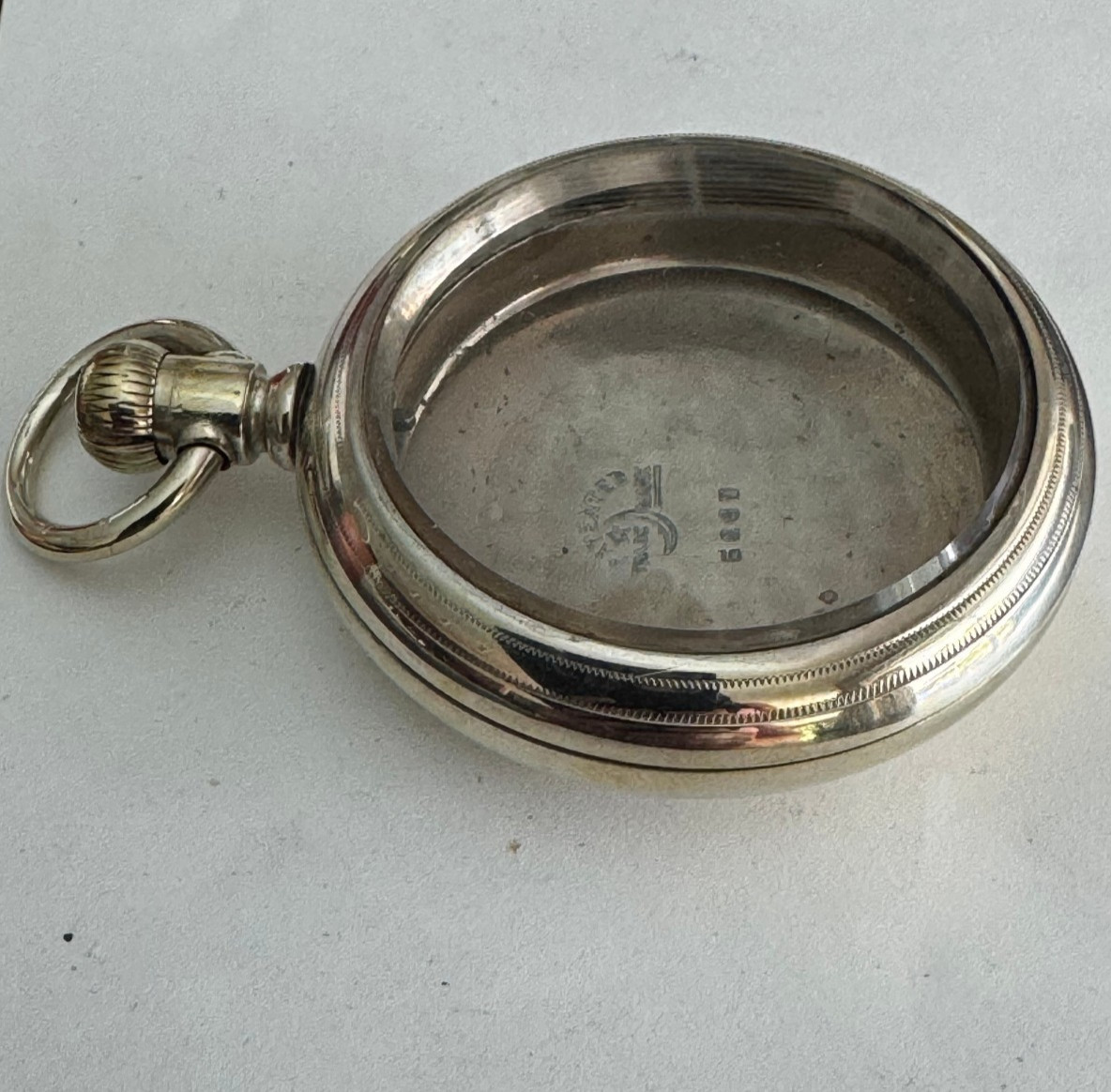 VINTAGE 18 SIZE CRESCENT POCKET WATCH SWING OUT CASE PENDANT & LEVER SET