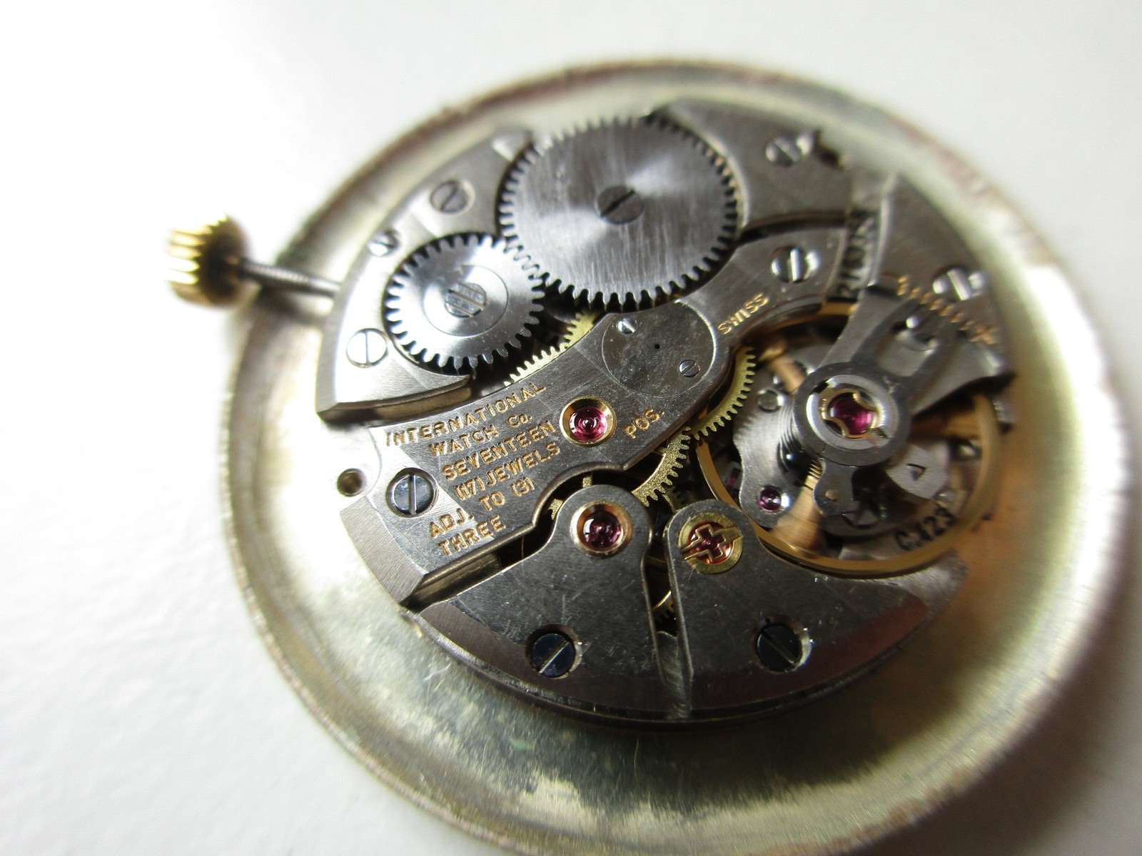 International watch co IWC cal. 423 Swiss watch movement & dial – running
