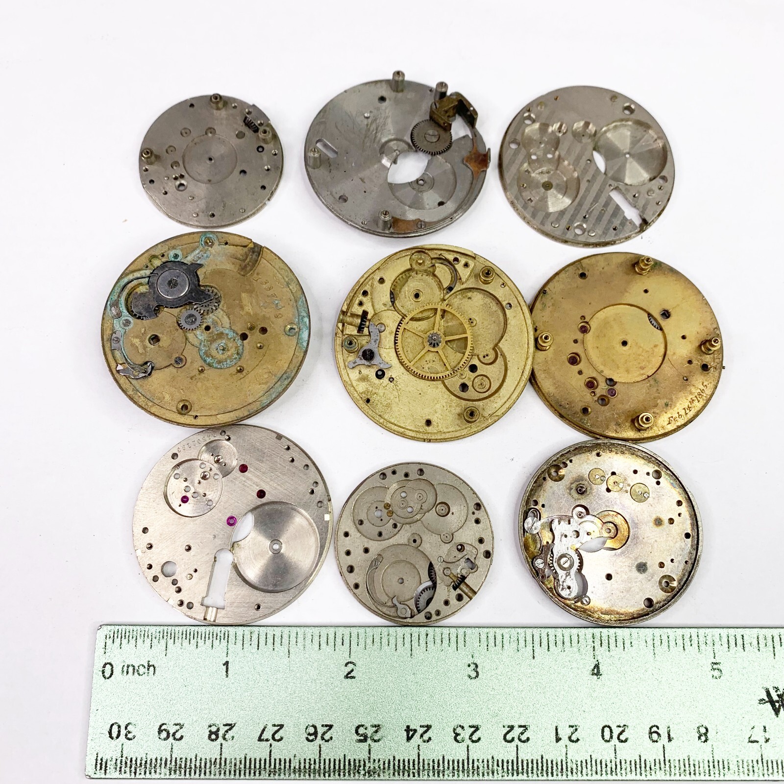 9 Pocket Watch Main Plates Gears Wheels Parts Steampunk Movement Gold Silver