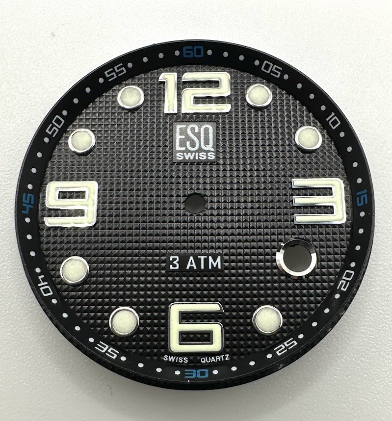 New Genuine 32.0mm ESQ Black Luminous Dial Part