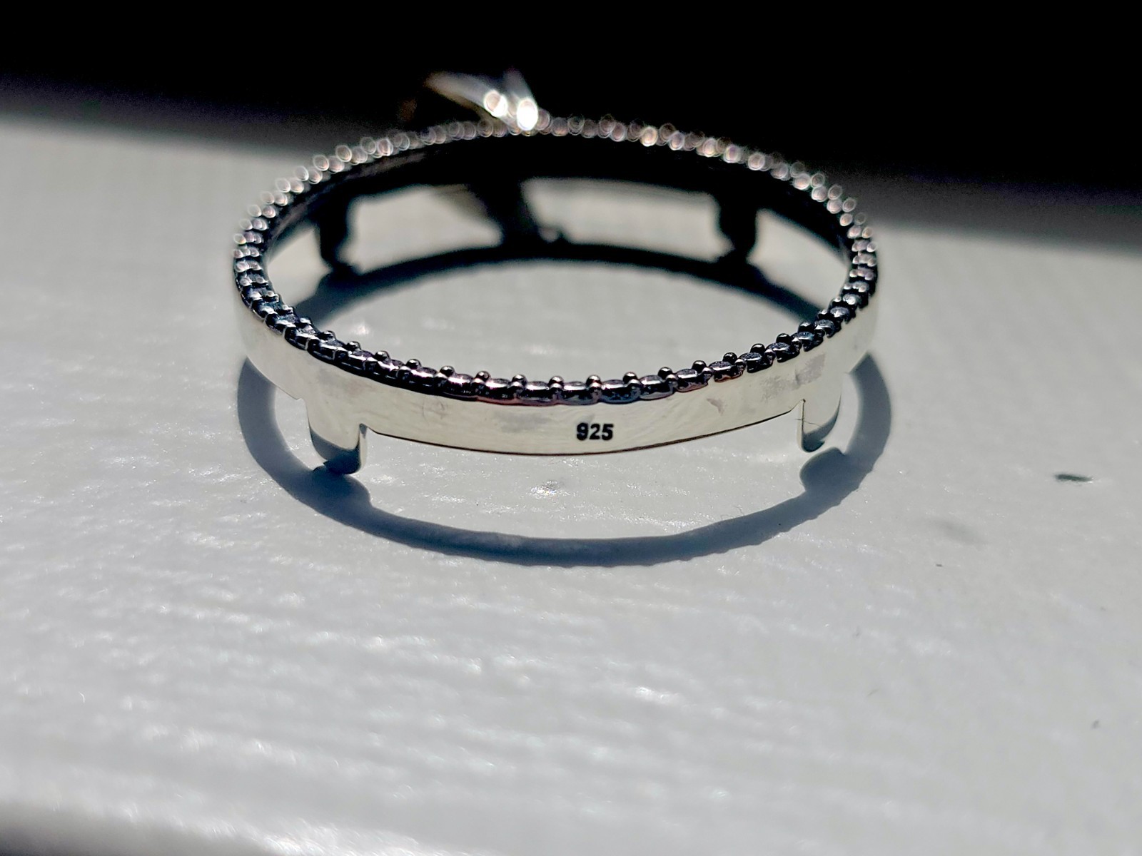 925 Sterling Silver Prong Back Illusion Edge Bezel for 26mm Susan B Anthony