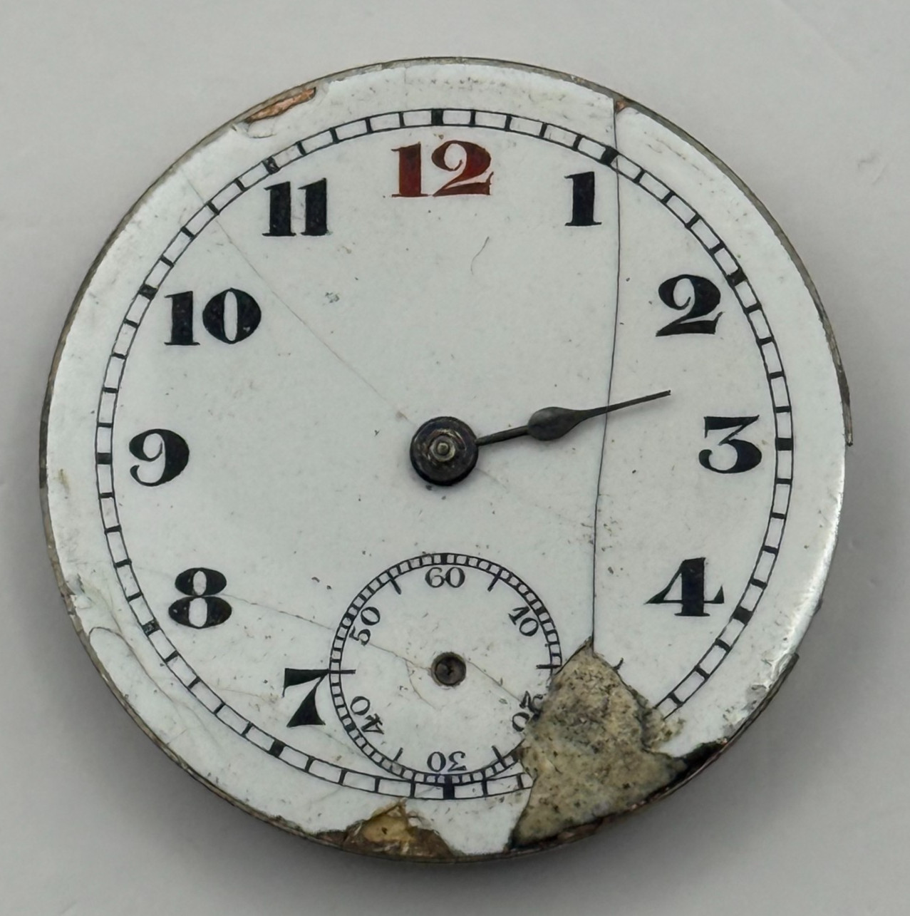 Pinnacle Trench Watch Movement Sub Seconds Red 12 Swiss Manual Wind Parts 28.8mm