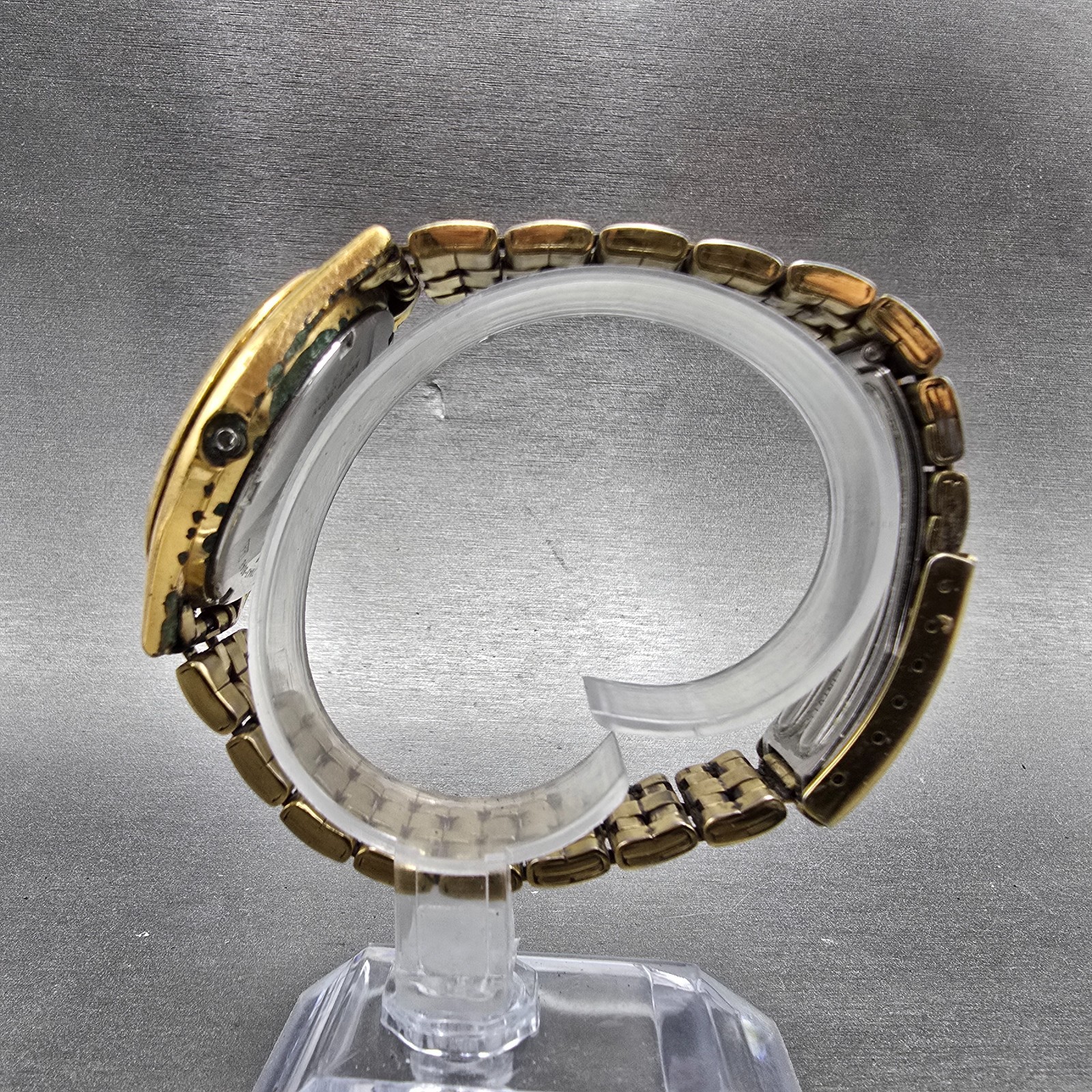 Seiko 7N43-9048 Watch Case & Bracelet Gold Tone Round 37mm W/Crystal Vintage