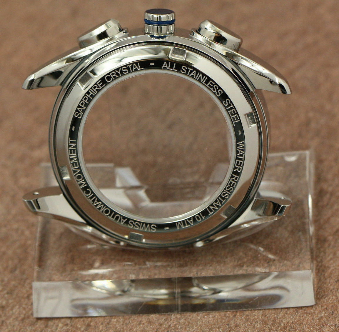 DIY SET for ETA Valjoux 7750 watch case + dial + hands sapphire 38mm 10ATM NEW