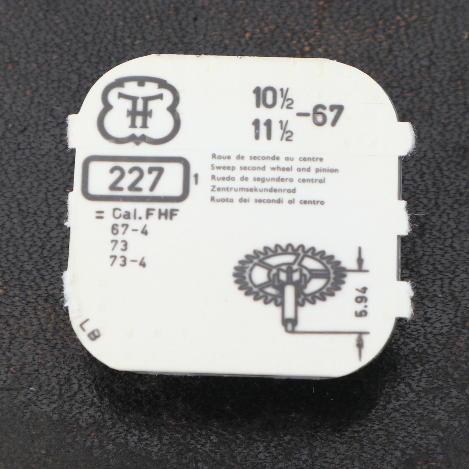 NOS Genuine FF 67 67-4 Watch Part #227 Sweep Second Wheel New Old Stock (C15D22)
