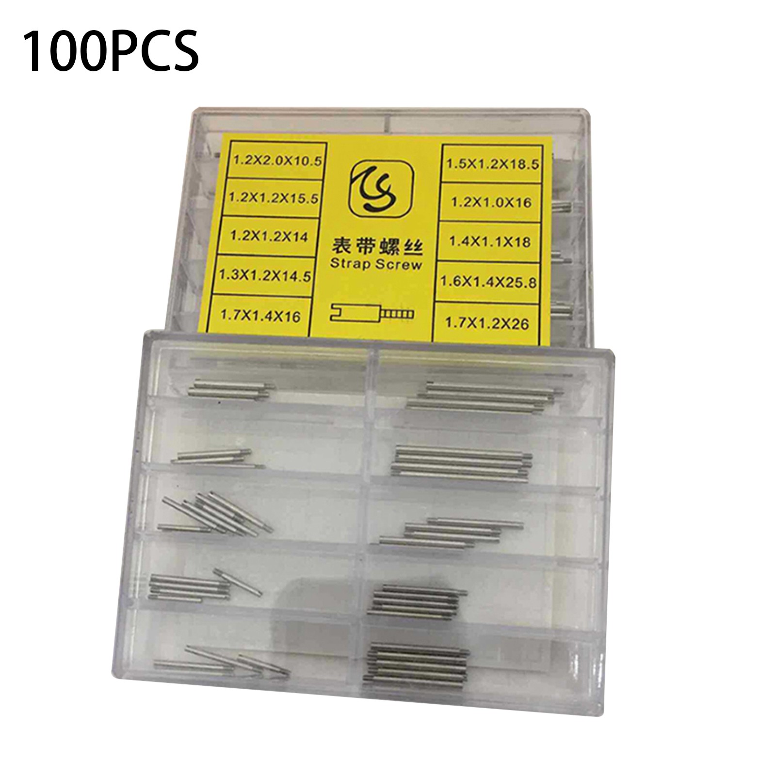 50/100Pack 1.2mm-1.7mm 10-Size Watch Band Strap Screws Assortment Repair Parts a