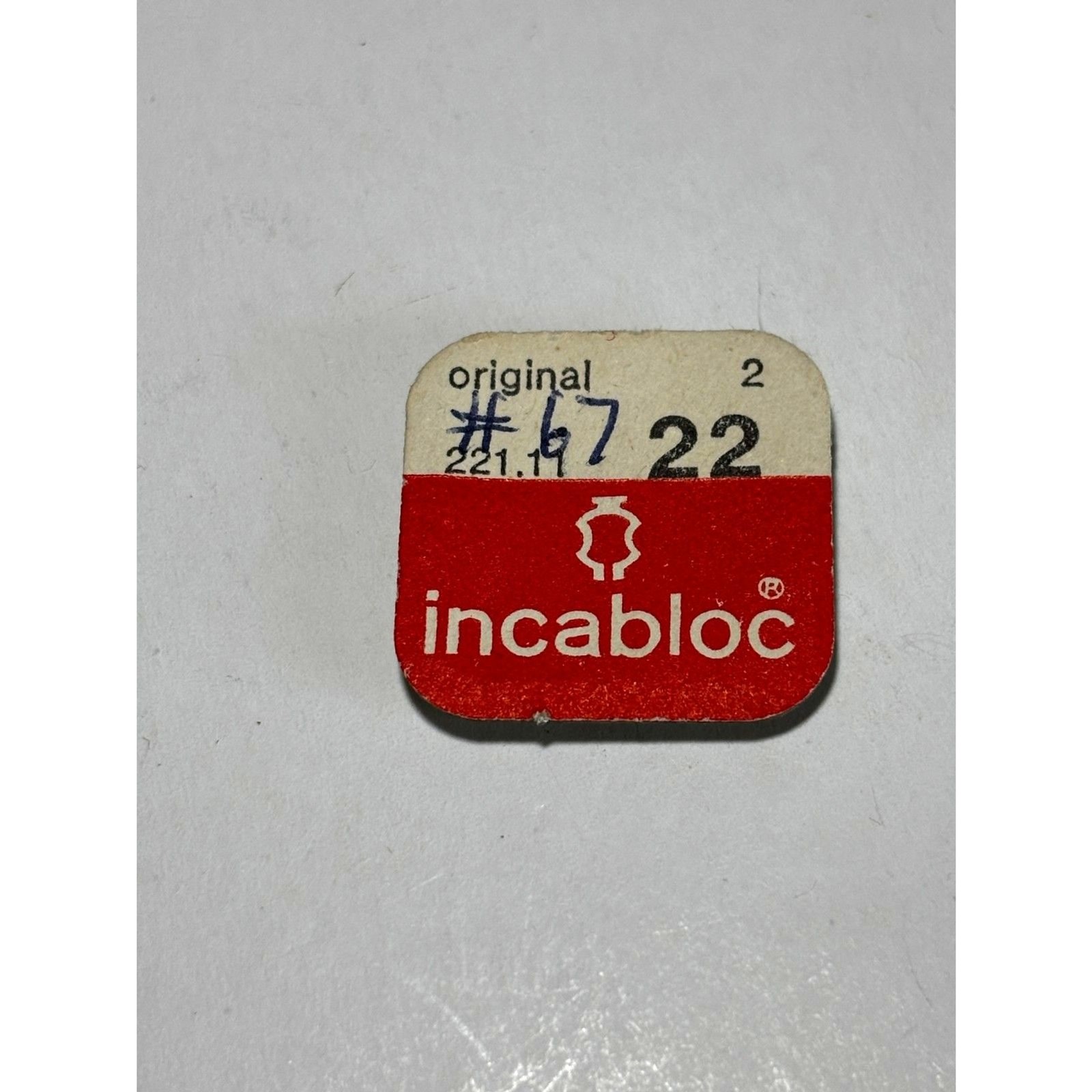 NOS Incabloc 221.11 cap jewels for vintage watch, 2 pieces