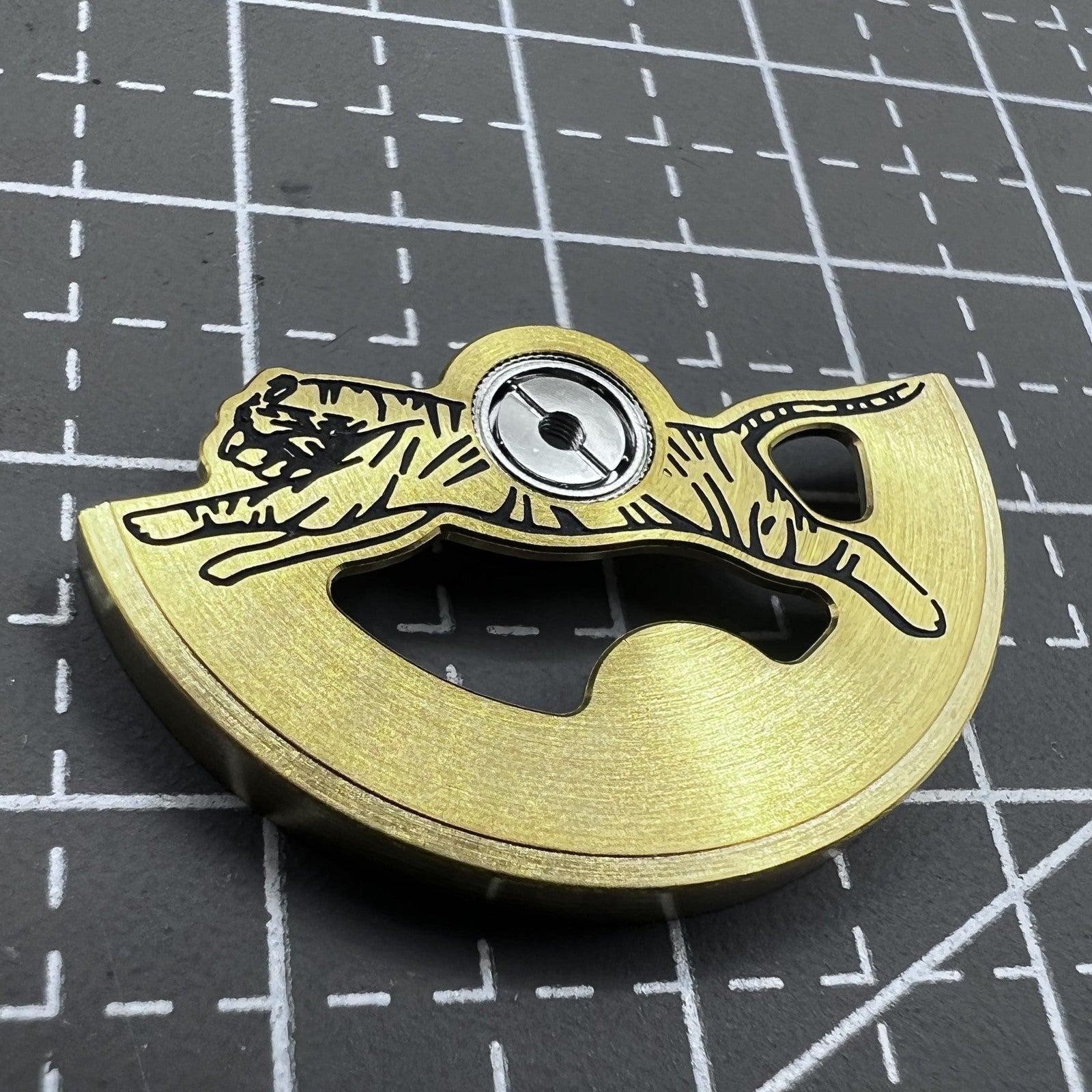 Golden Tiger Carved Rotor Oscillating Weight Compatible with Seiko NH35 NH36