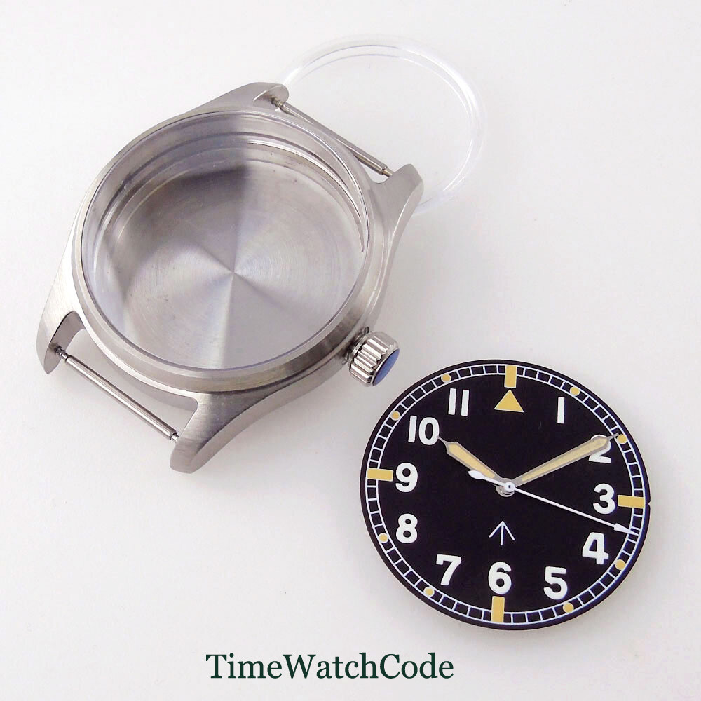 Fits NH34 NH35 ETA2824 PT5000 39mm Brushed Watch Case Sapphire Glass Black Dial