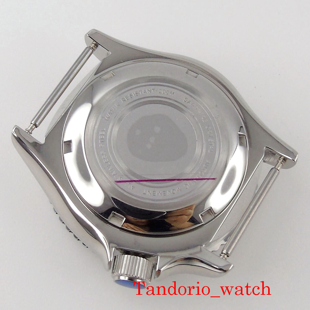 41mm Watch Case Parts Sapphire Glass Steel Insert Fit NH34A NH35A NH36 SKX007